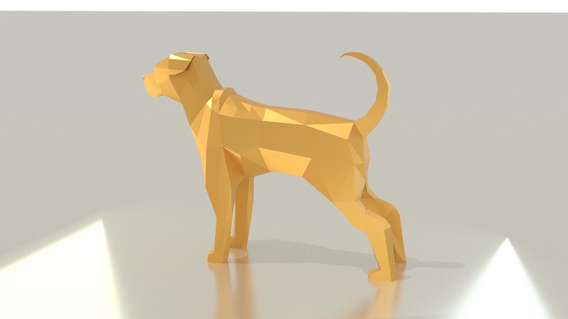 Low poly rottweiler golden dog Free low-poly 3D model_1