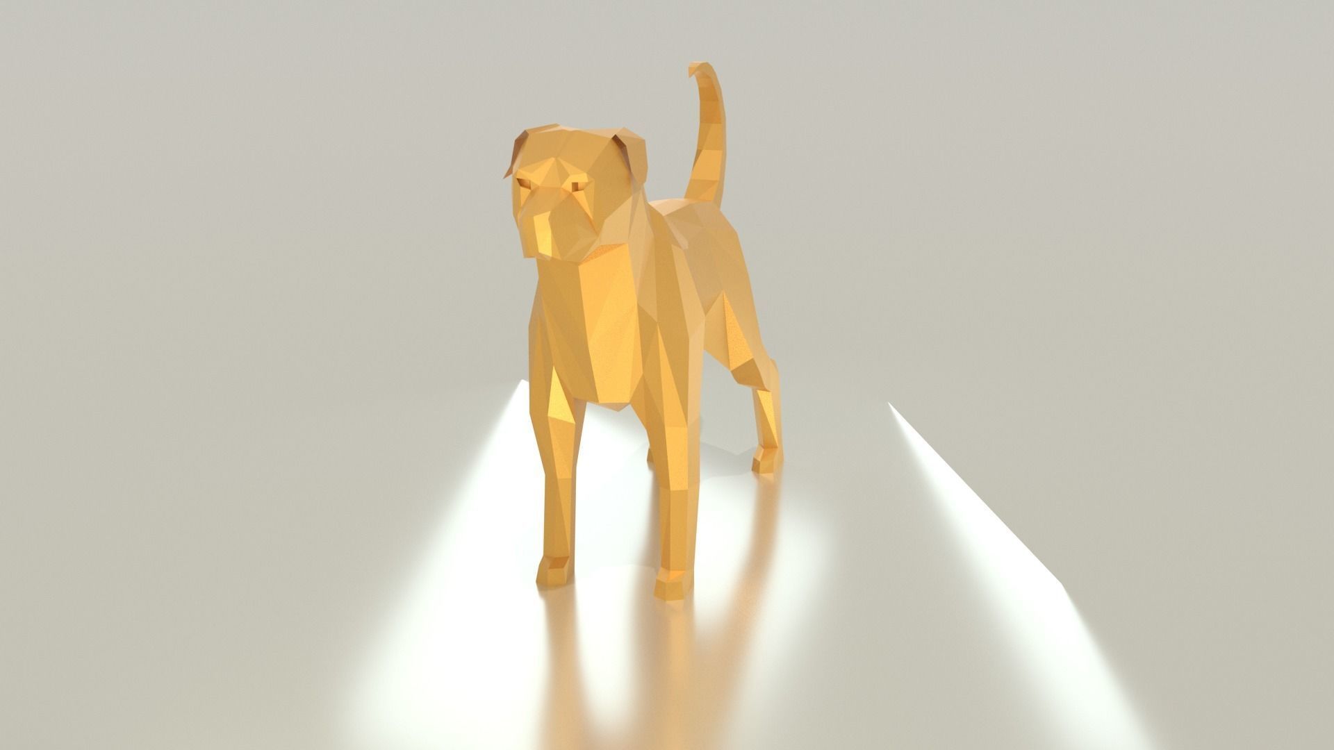 Low poly rottweiler golden dog Free low-poly 3D model_2