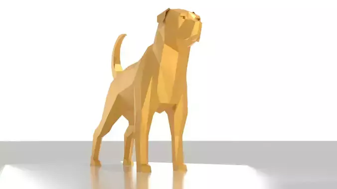 Low poly rottweiler golden dog
