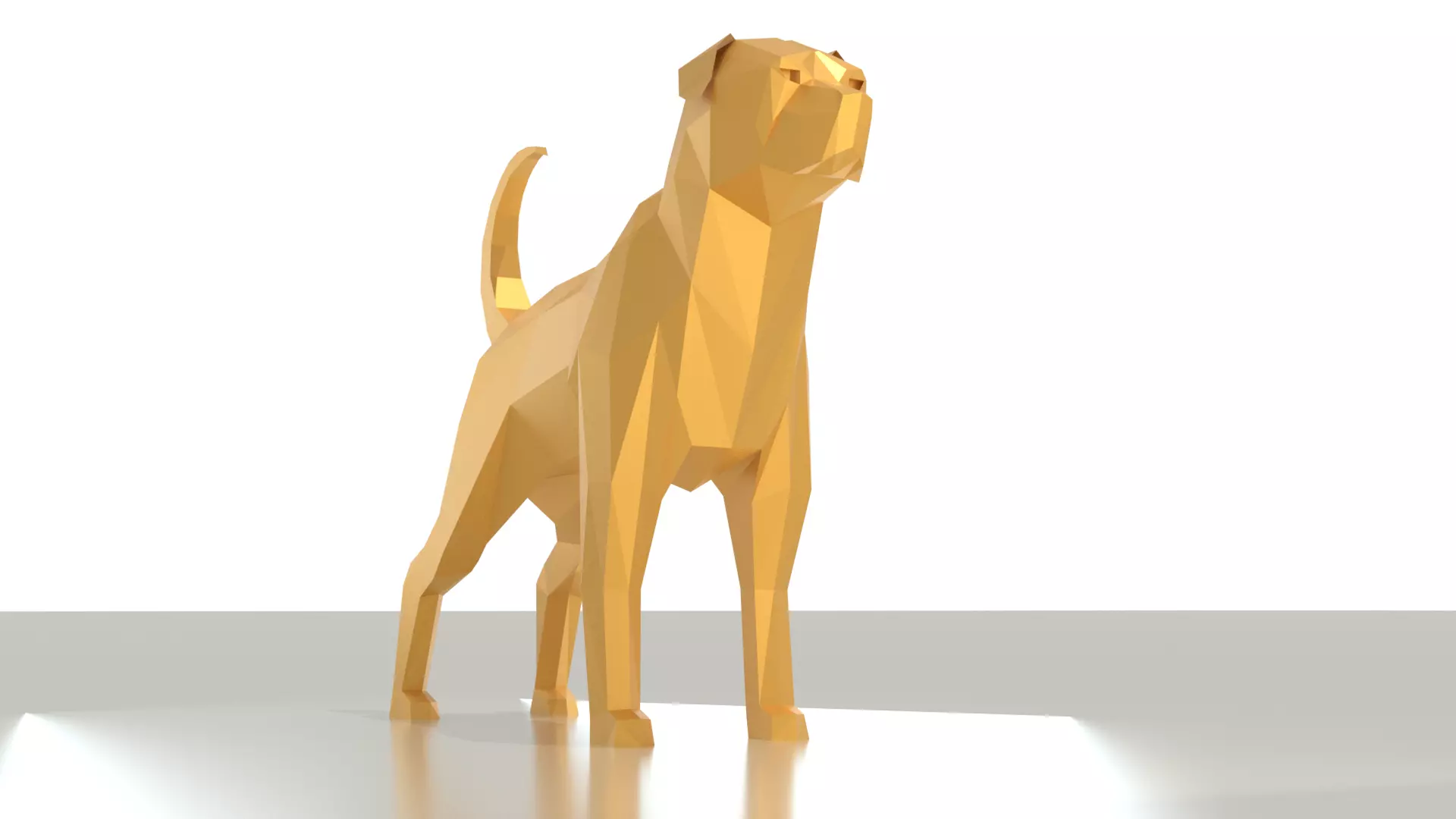 Low poly rottweiler golden dog Free low-poly 3D model_0
