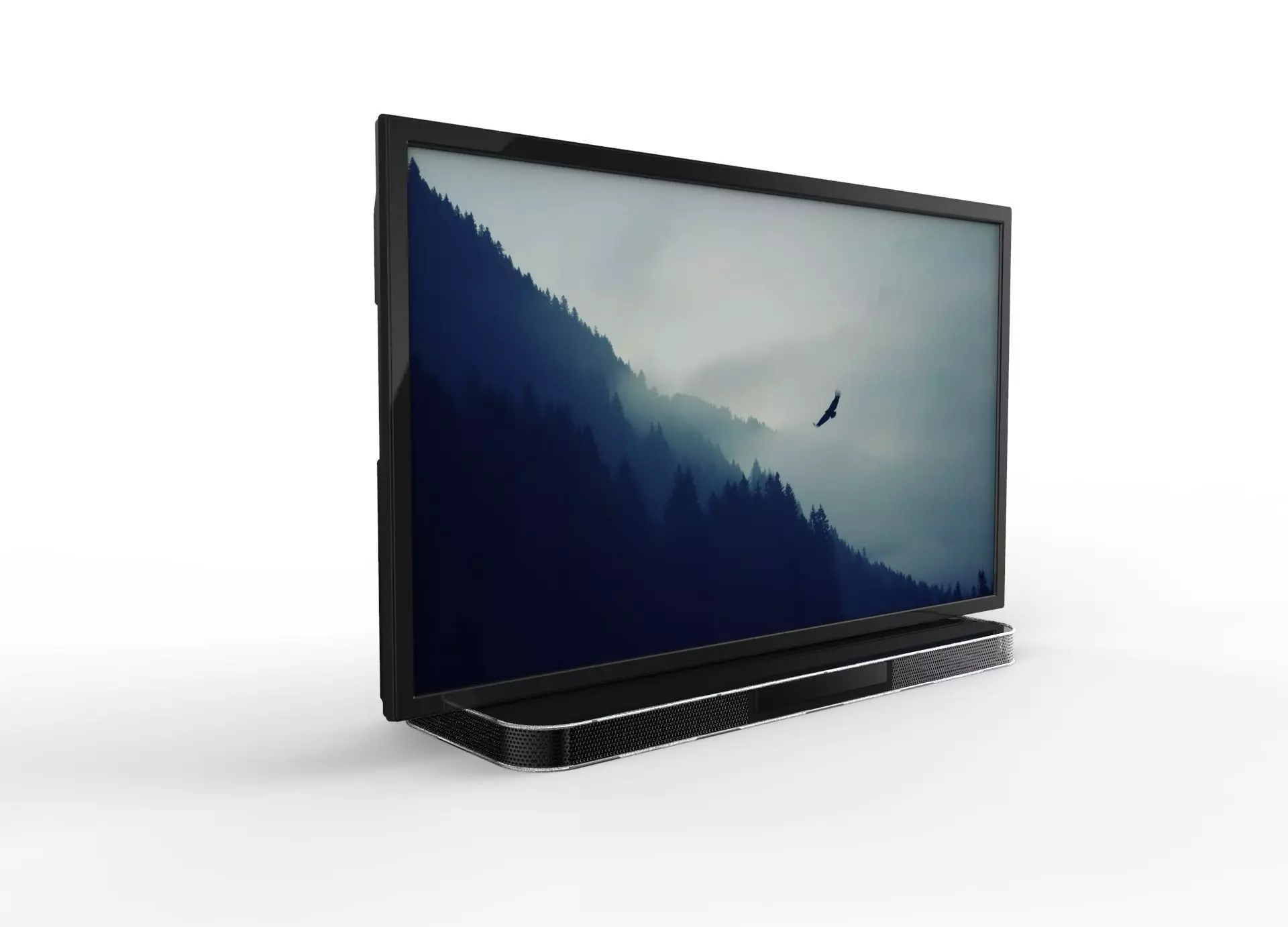 TV with Flat Stand Free 3D model_0