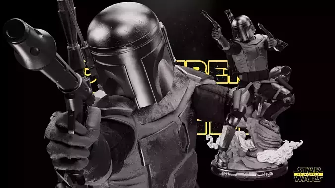 Jango Fett Sculpture Star Wars 3D Models Ready for 3D printing 3D print model