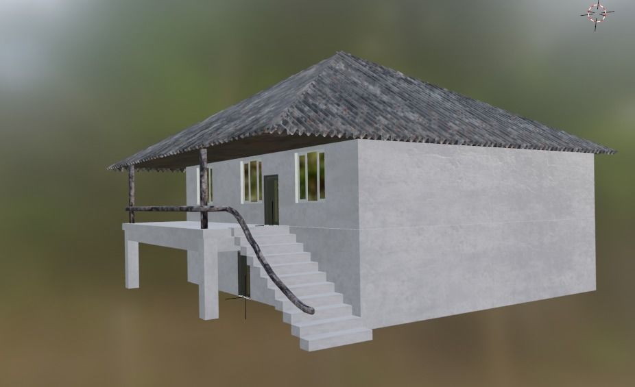 concrete cove house Low-poly 3D model_6