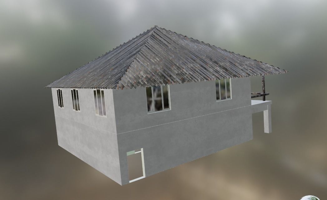 concrete cove house Low-poly 3D model_5