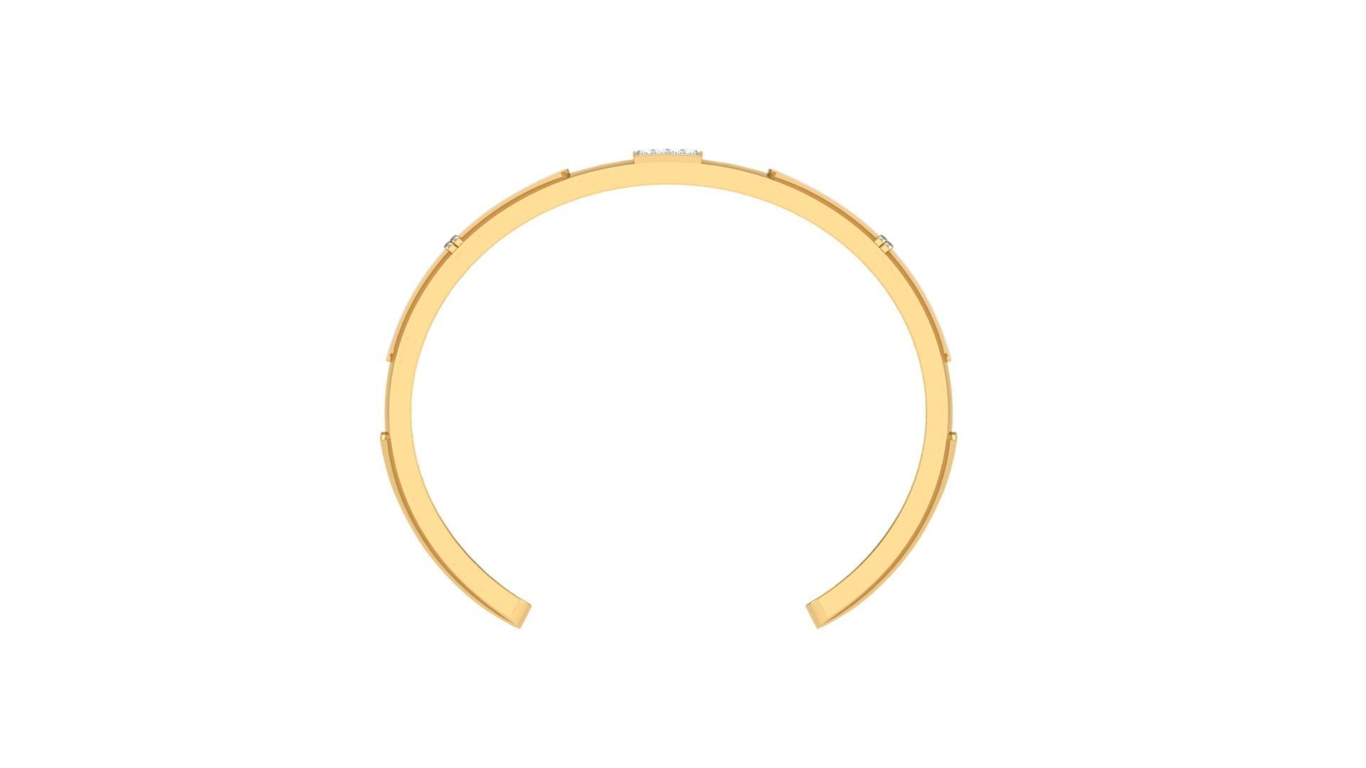 Bracelet - 8 gold and diamond cuff 3D print model_3