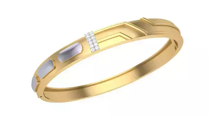 Bracelet - 5 gold bangle with diamonds