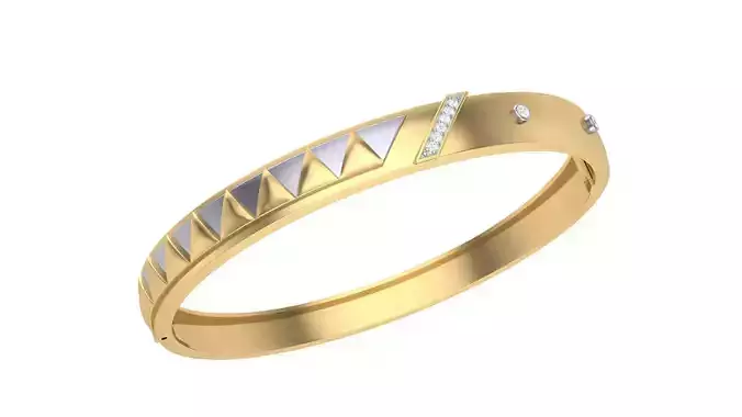 Bracelet - 4 gold bangle with diamonds