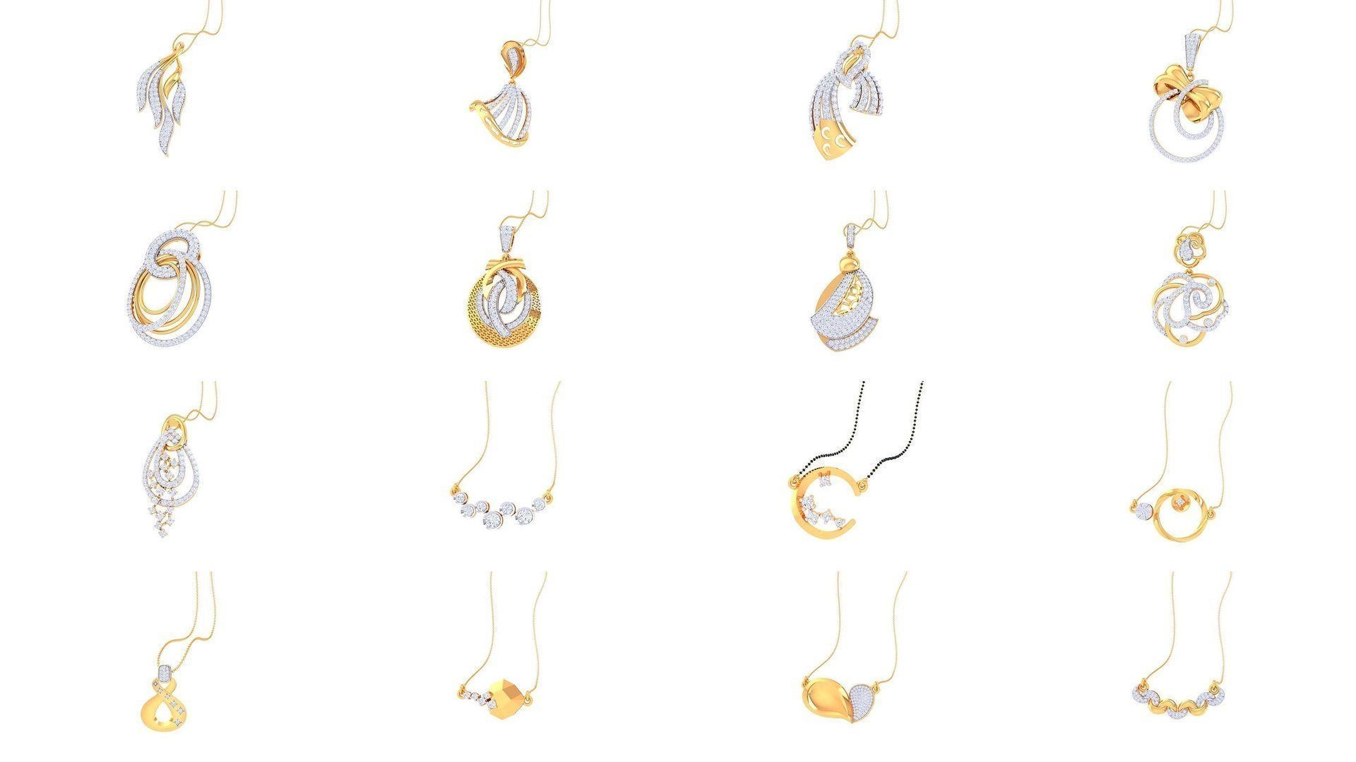 66 Light weight Pendant Charms 3dm stl render pack 3D Model Collection_3