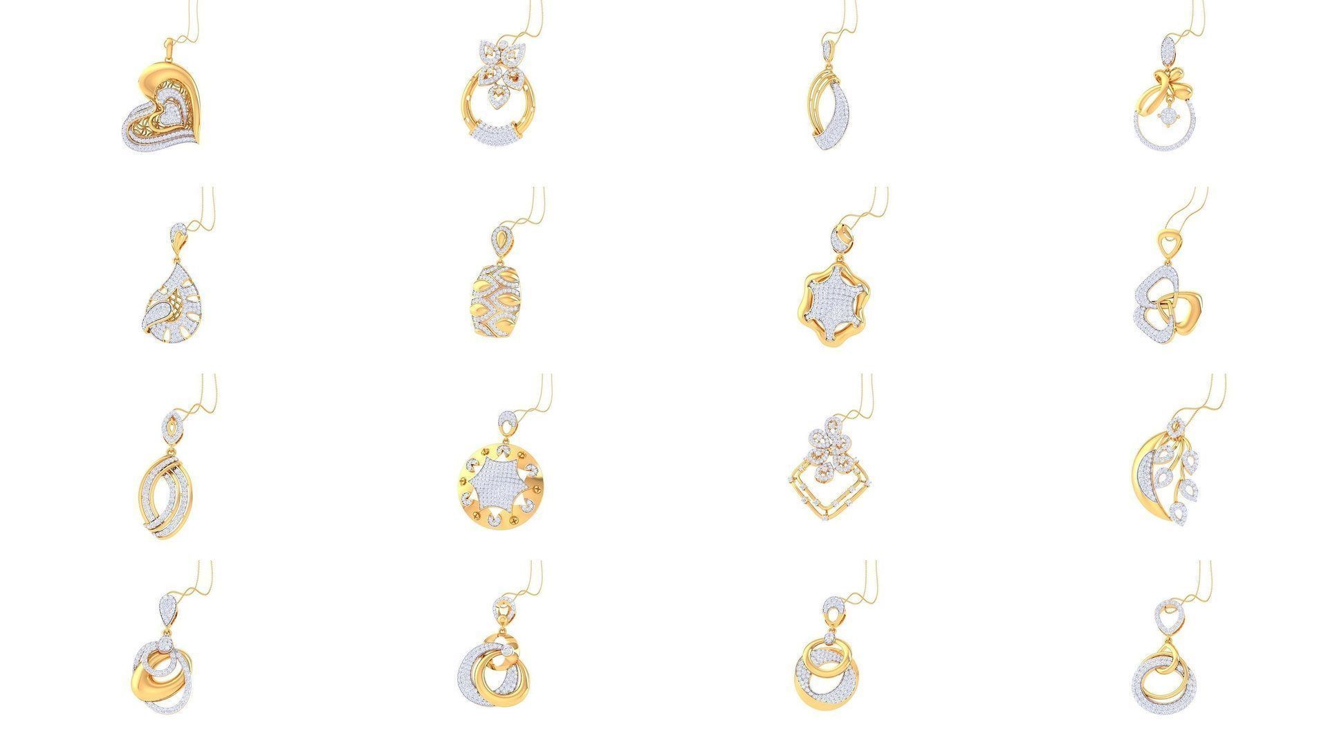 66 Light weight Pendant Charms 3dm stl render pack 3D Model Collection_1