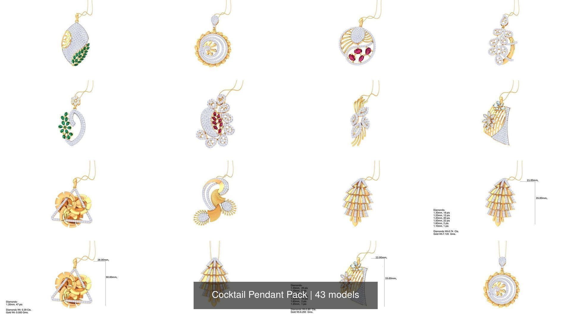 43 Cocktail Pendant Pack 3D Model Collection_4