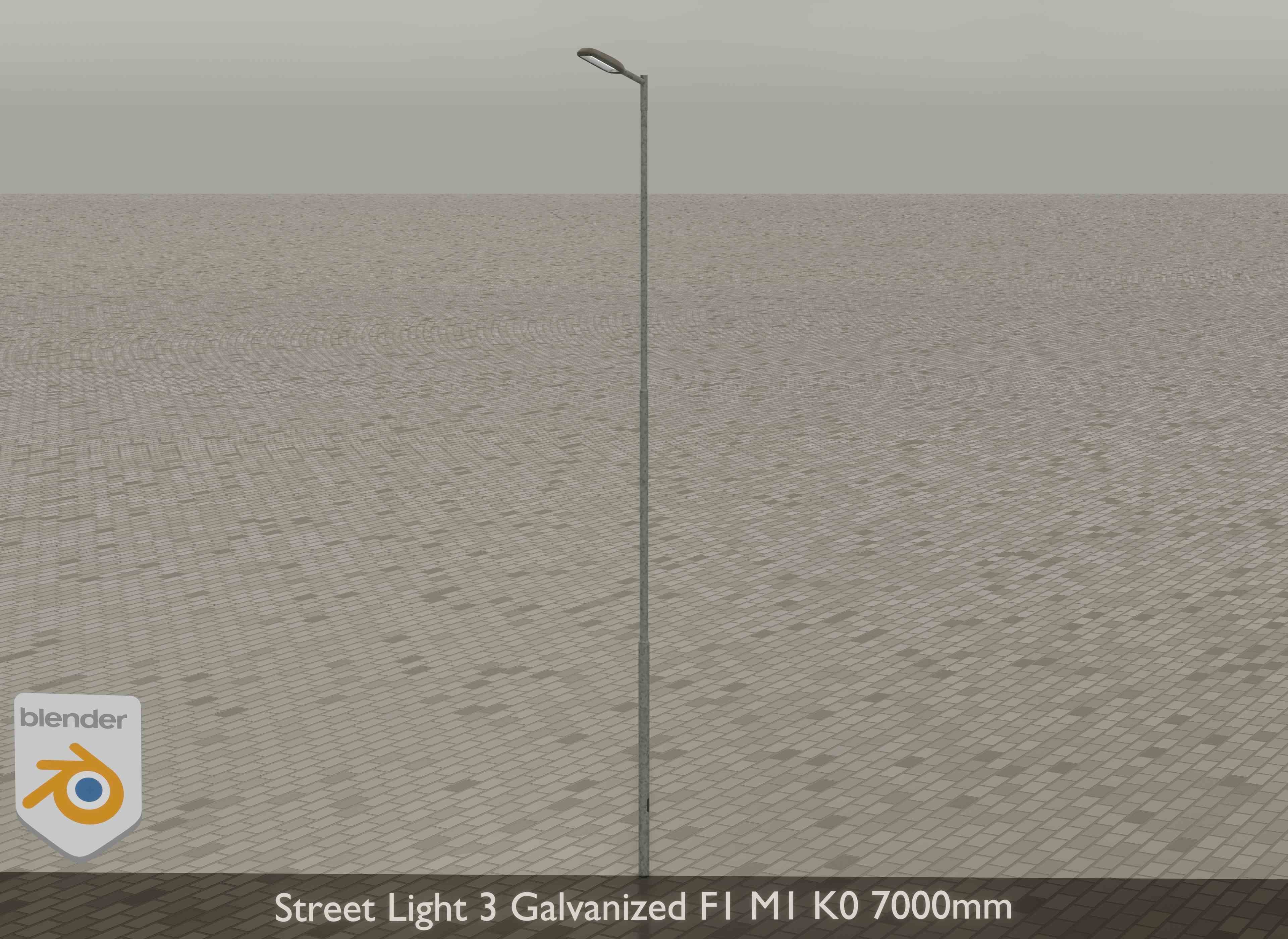 Street Light 3 Galvanized F1 M1 K0 7000 mm Low-poly 3D model_17