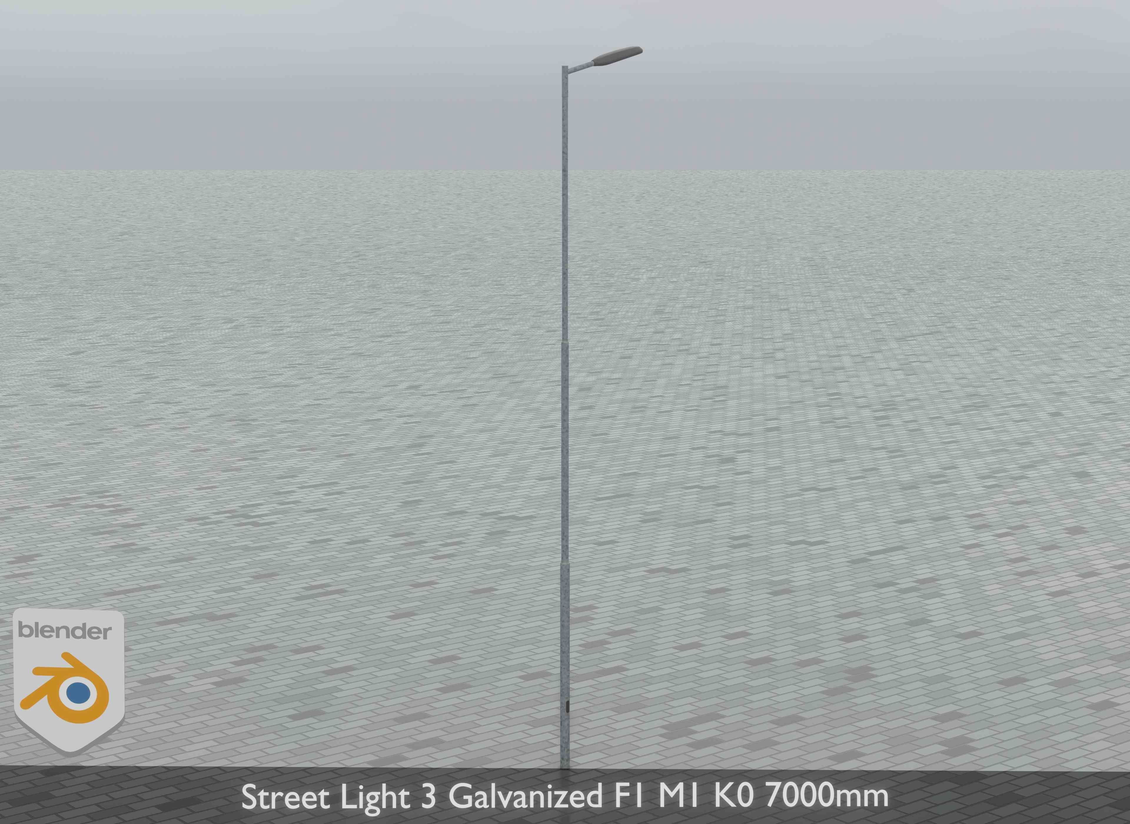 Street Light 3 Galvanized F1 M1 K0 7000 mm Low-poly 3D model_11