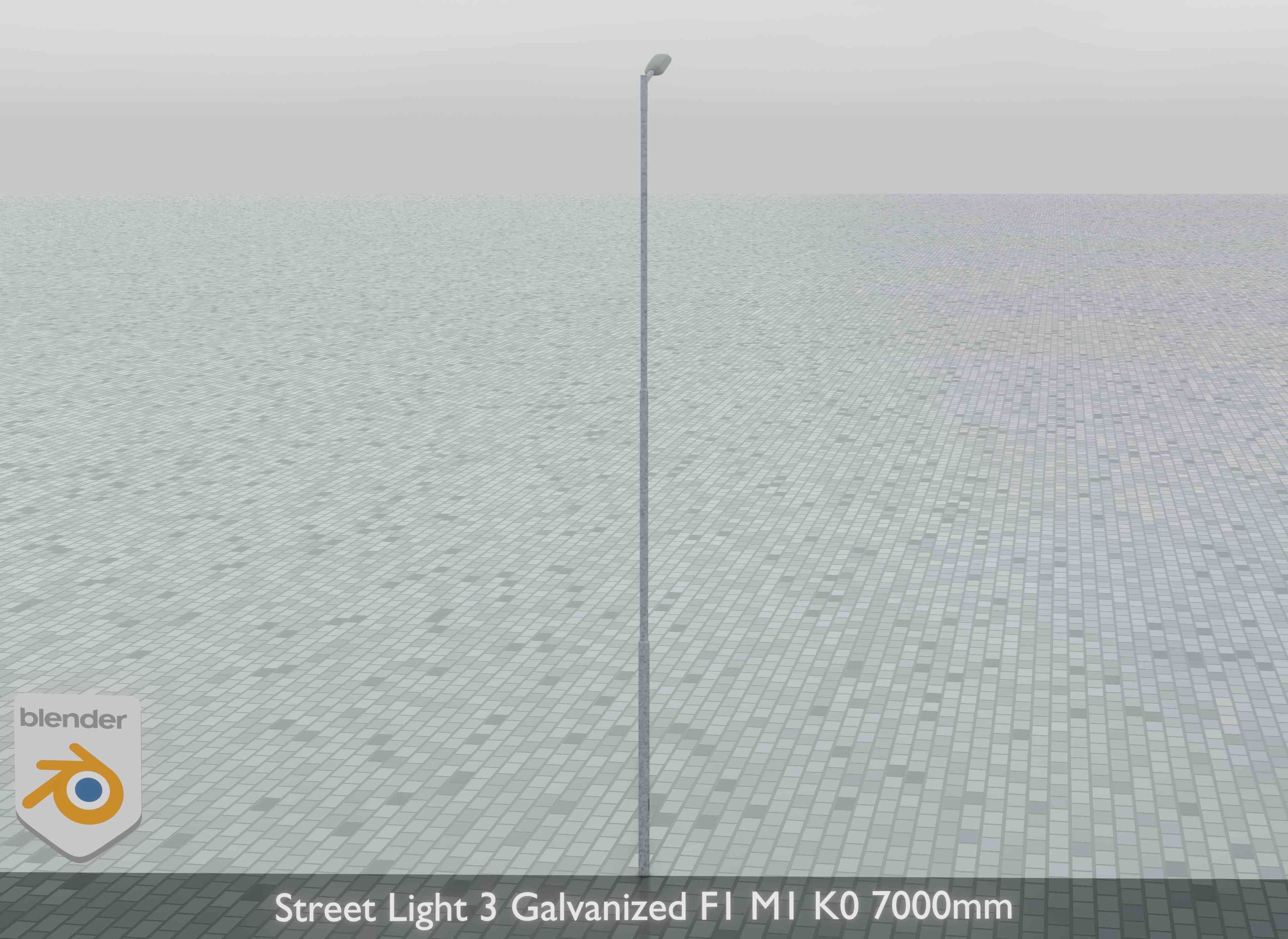 Street Light 3 Galvanized F1 M1 K0 7000 mm Low-poly 3D model_9