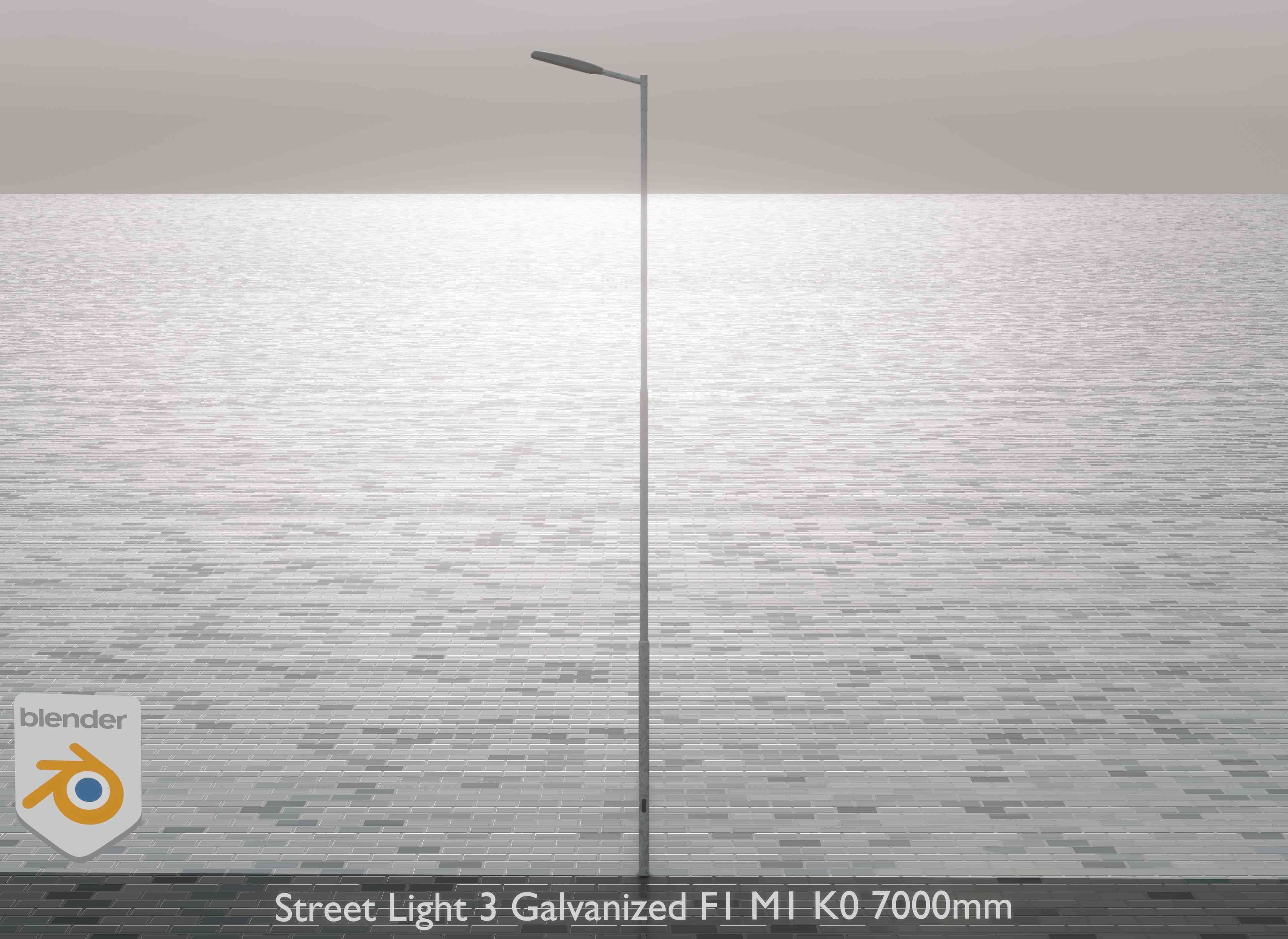 Street Light 3 Galvanized F1 M1 K0 7000 mm Low-poly 3D model_4