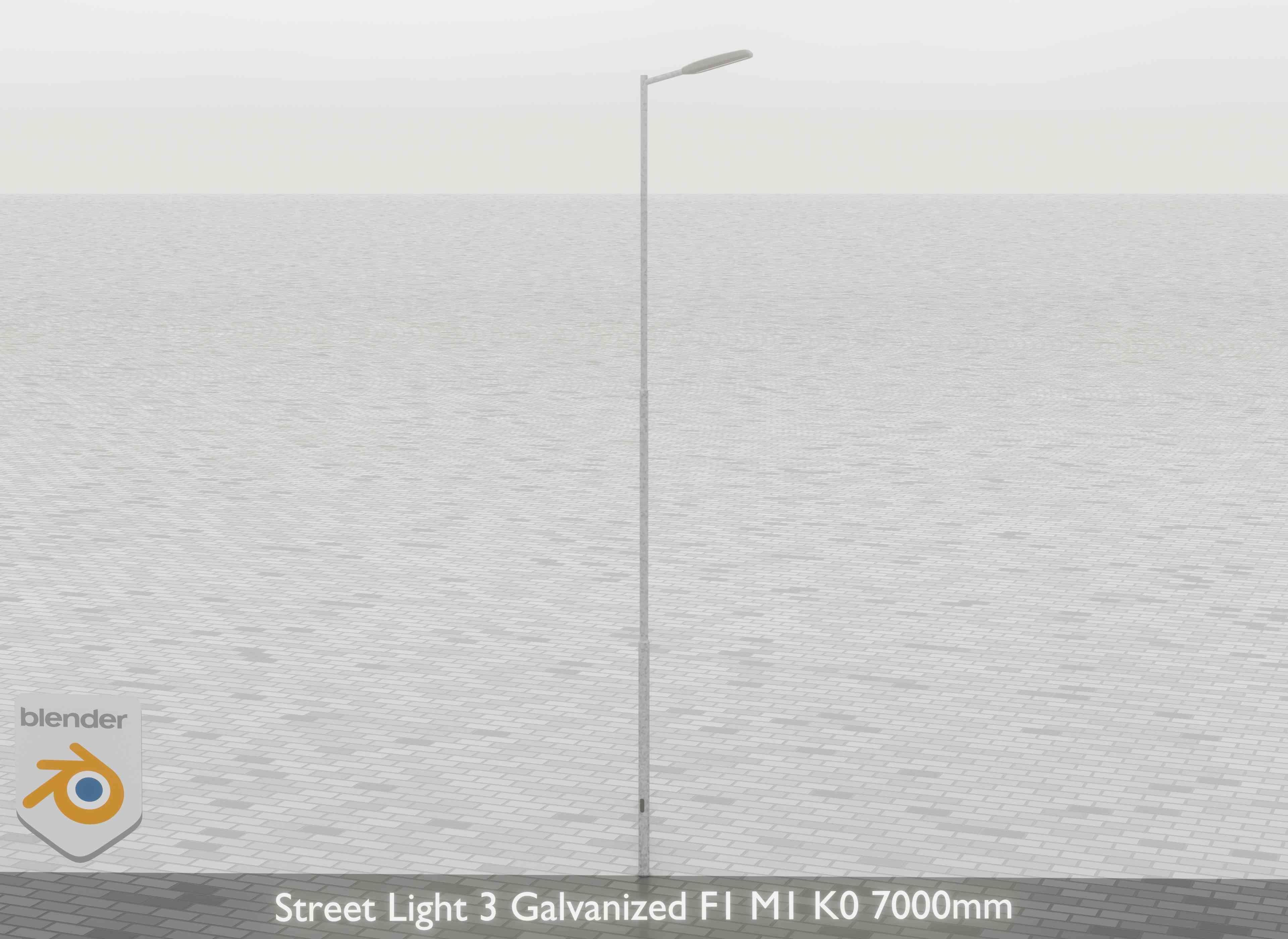 Street Light 3 Galvanized F1 M1 K0 7000 mm Low-poly 3D model_30