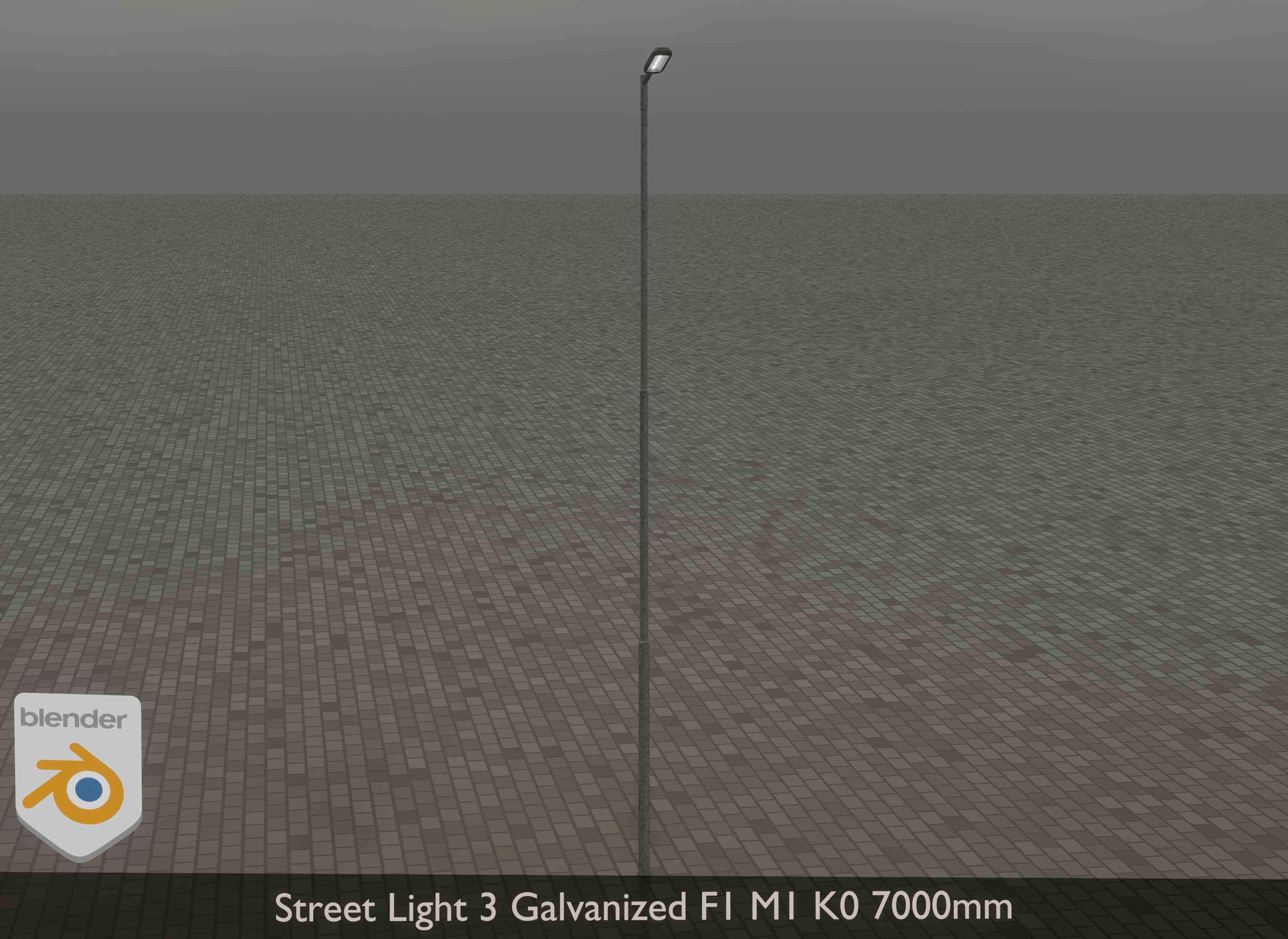 Street Light 3 Galvanized F1 M1 K0 7000 mm Low-poly 3D model_15