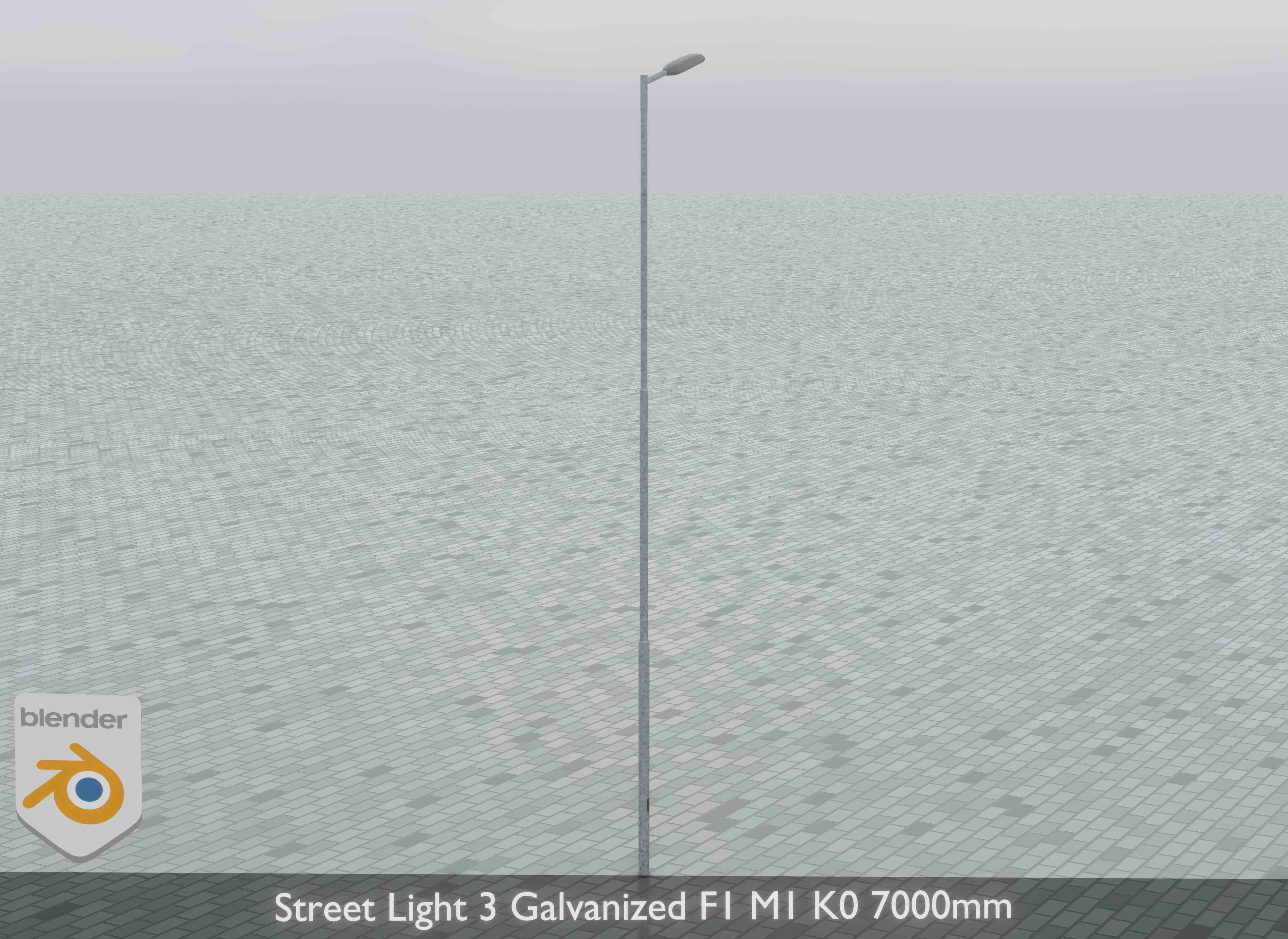 Street Light 3 Galvanized F1 M1 K0 7000 mm Low-poly 3D model_10