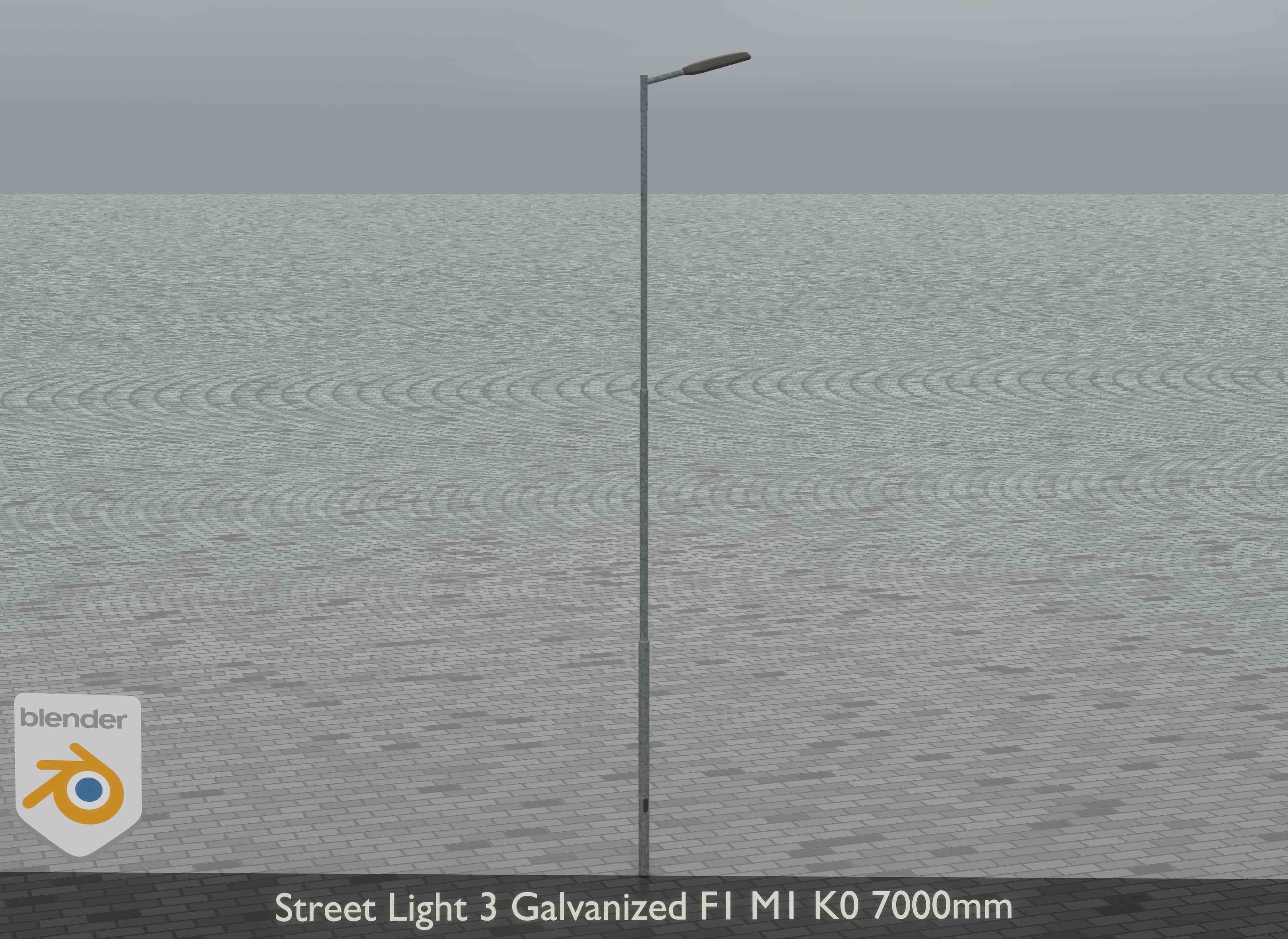Street Light 3 Galvanized F1 M1 K0 7000 mm Low-poly 3D model_12