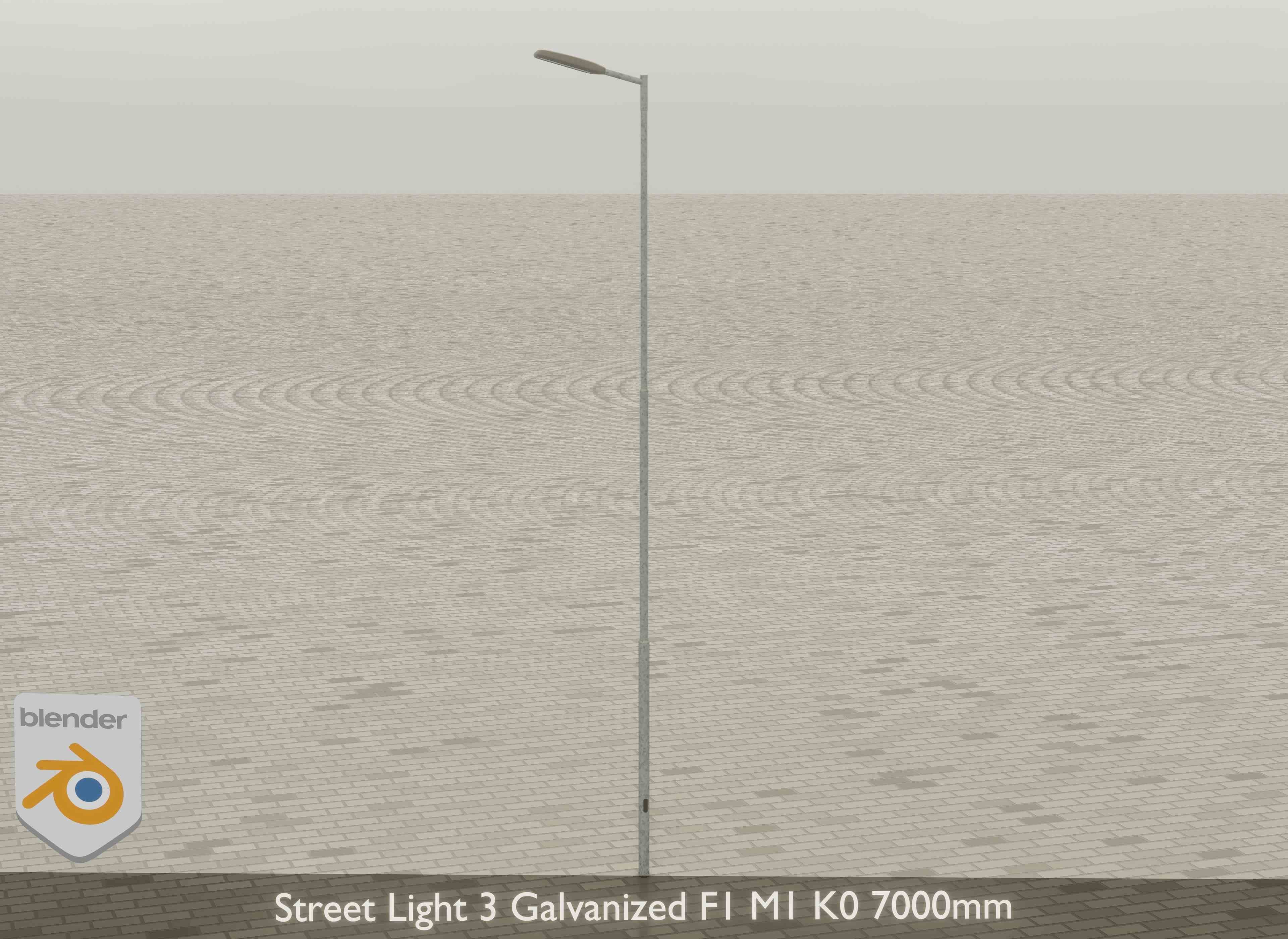 Street Light 3 Galvanized F1 M1 K0 7000 mm Low-poly 3D model_19