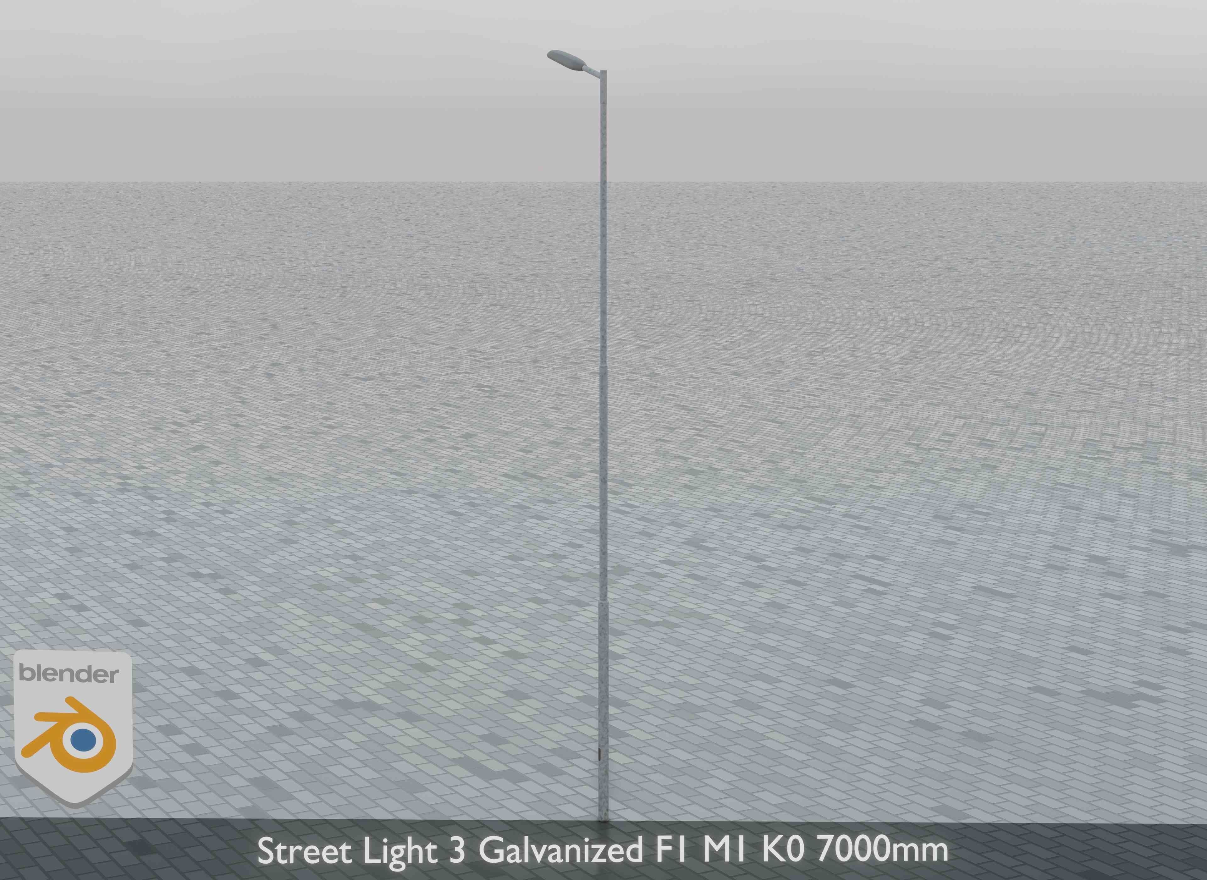 Street Light 3 Galvanized F1 M1 K0 7000 mm Low-poly 3D model_7