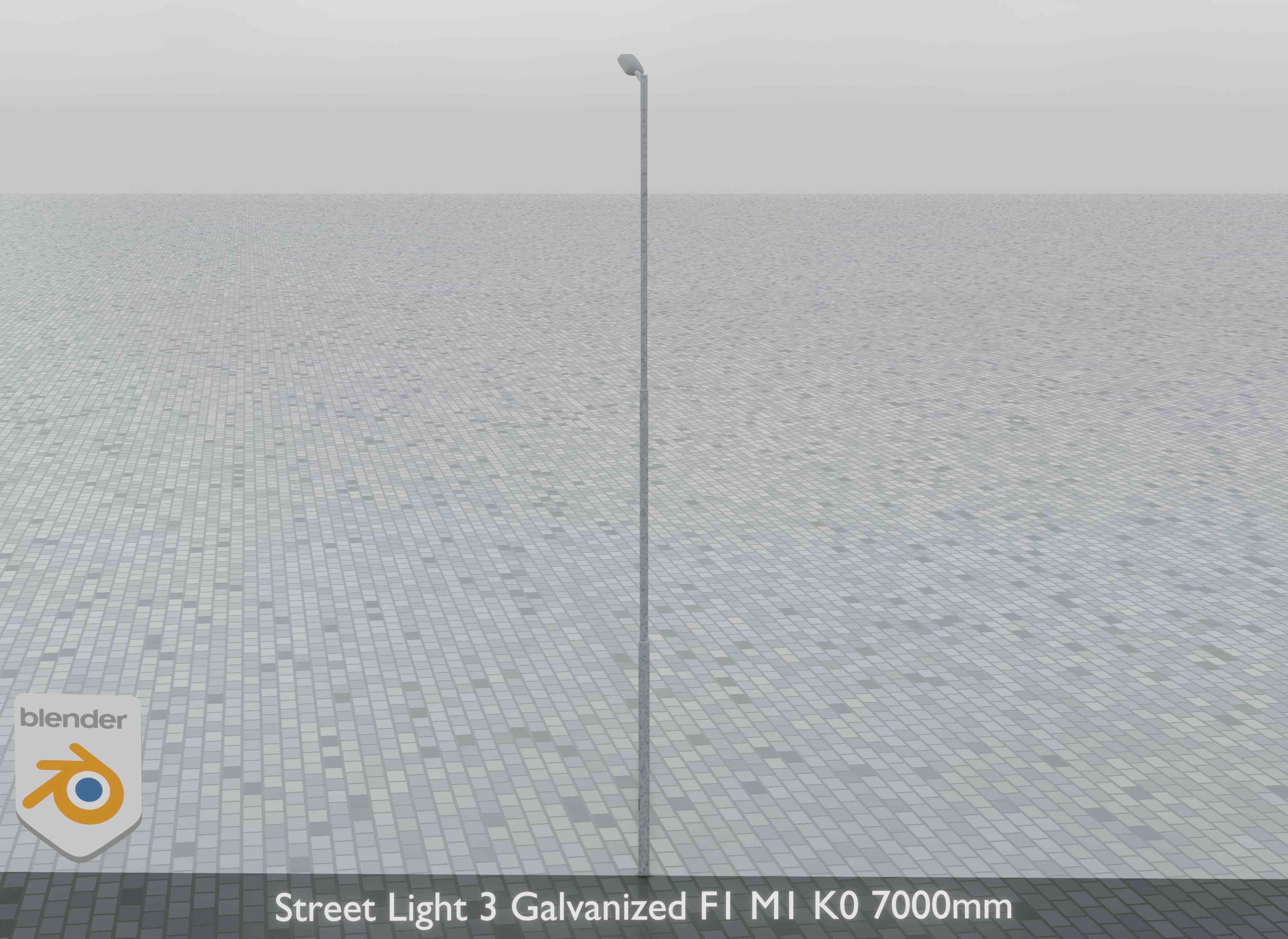 Street Light 3 Galvanized F1 M1 K0 7000 mm Low-poly 3D model_8