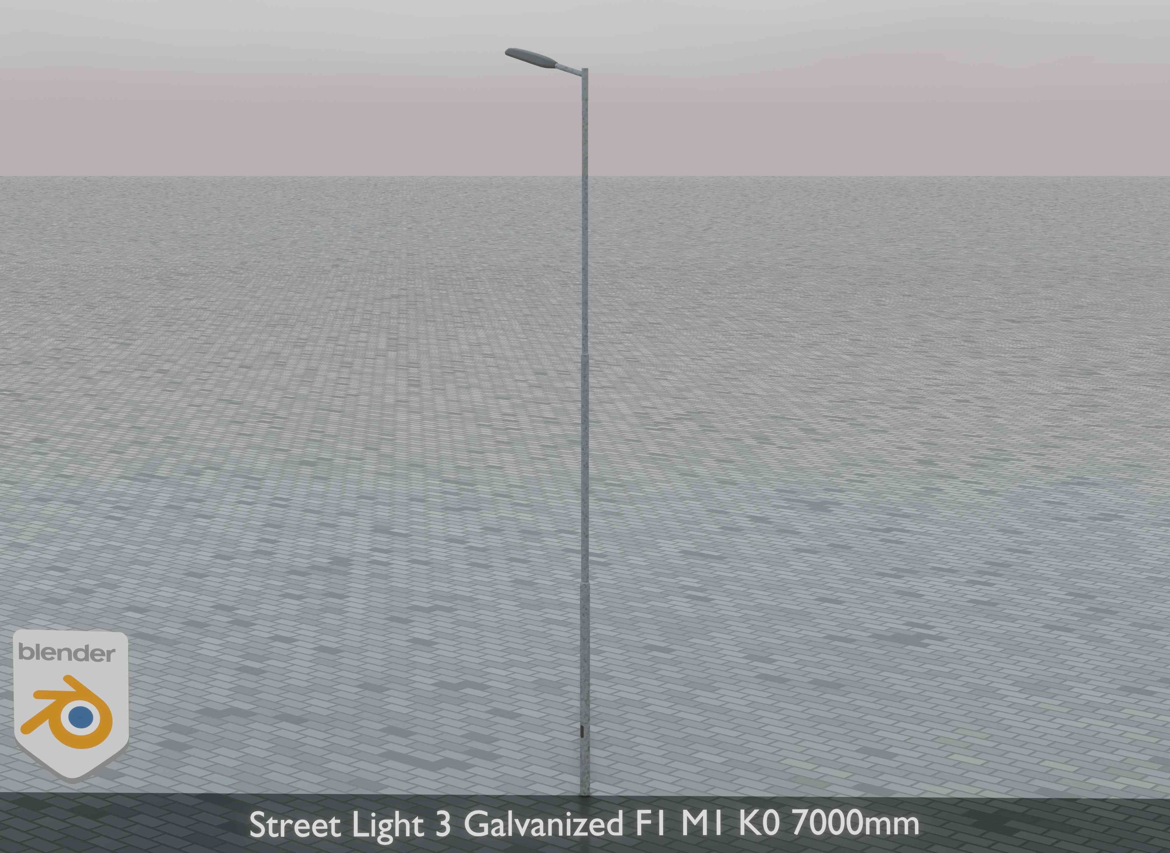 Street Light 3 Galvanized F1 M1 K0 7000 mm Low-poly 3D model_6