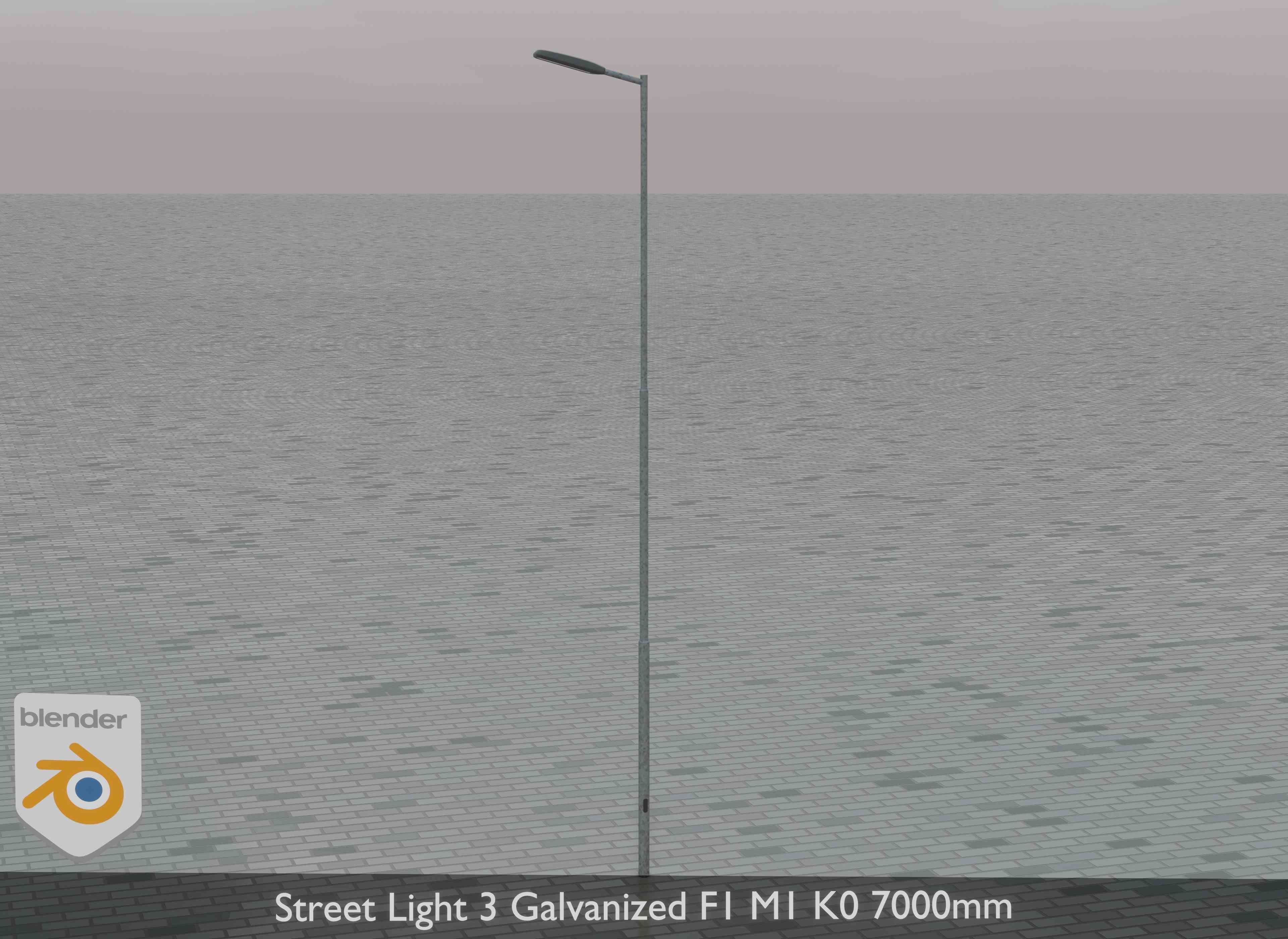 Street Light 3 Galvanized F1 M1 K0 7000 mm Low-poly 3D model_37