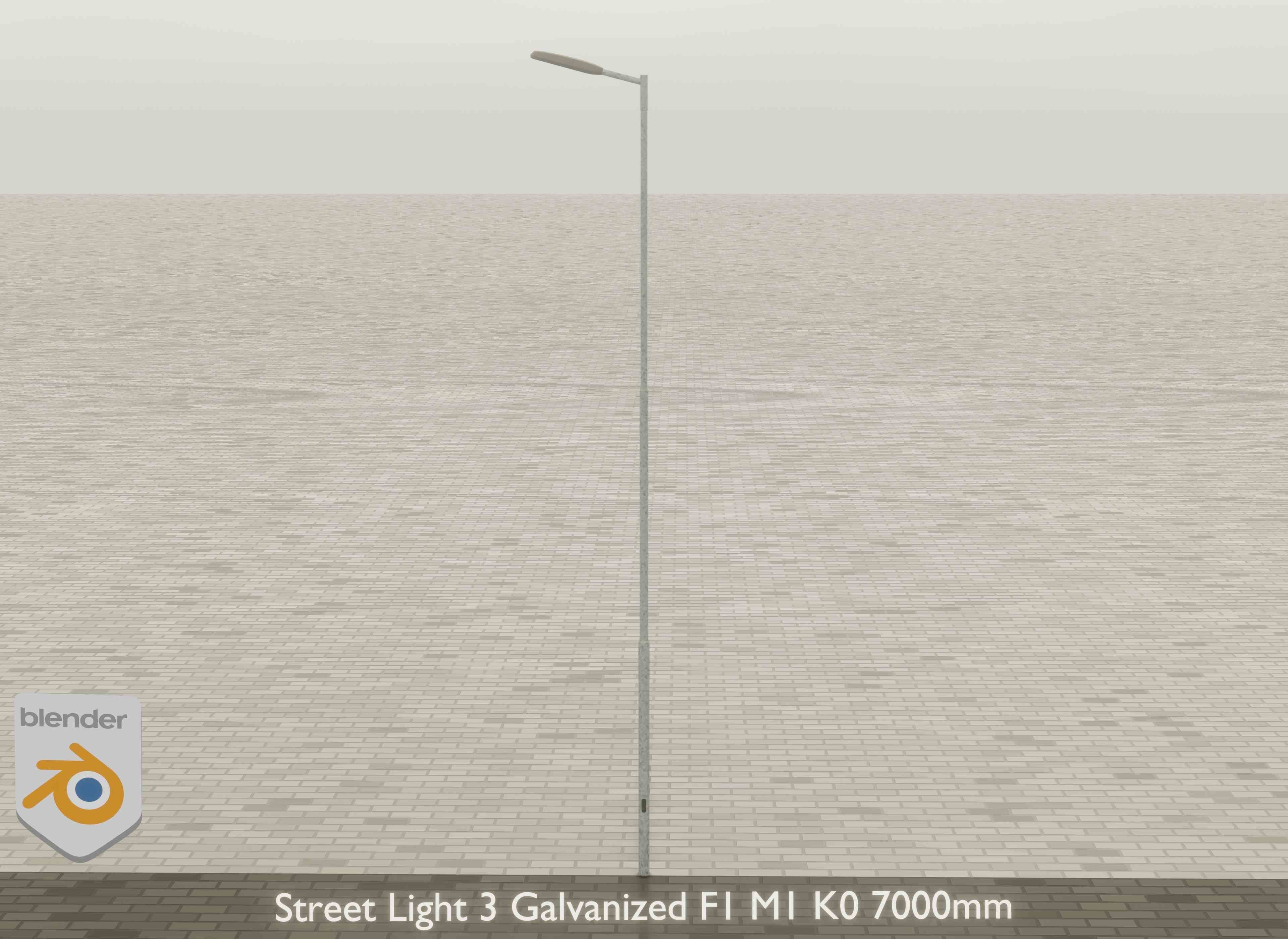 Street Light 3 Galvanized F1 M1 K0 7000 mm Low-poly 3D model_20