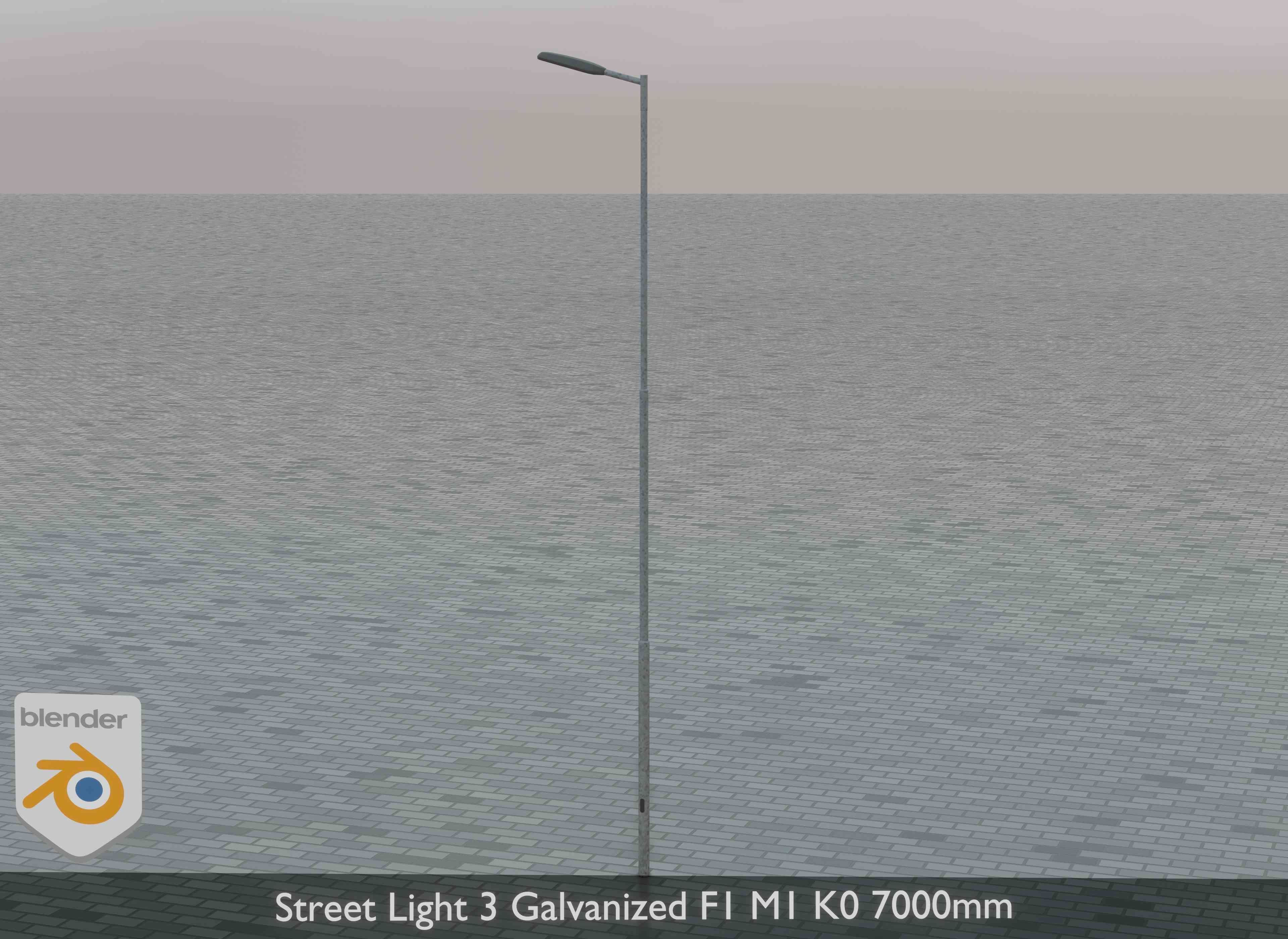 Street Light 3 Galvanized F1 M1 K0 7000 mm Low-poly 3D model_5