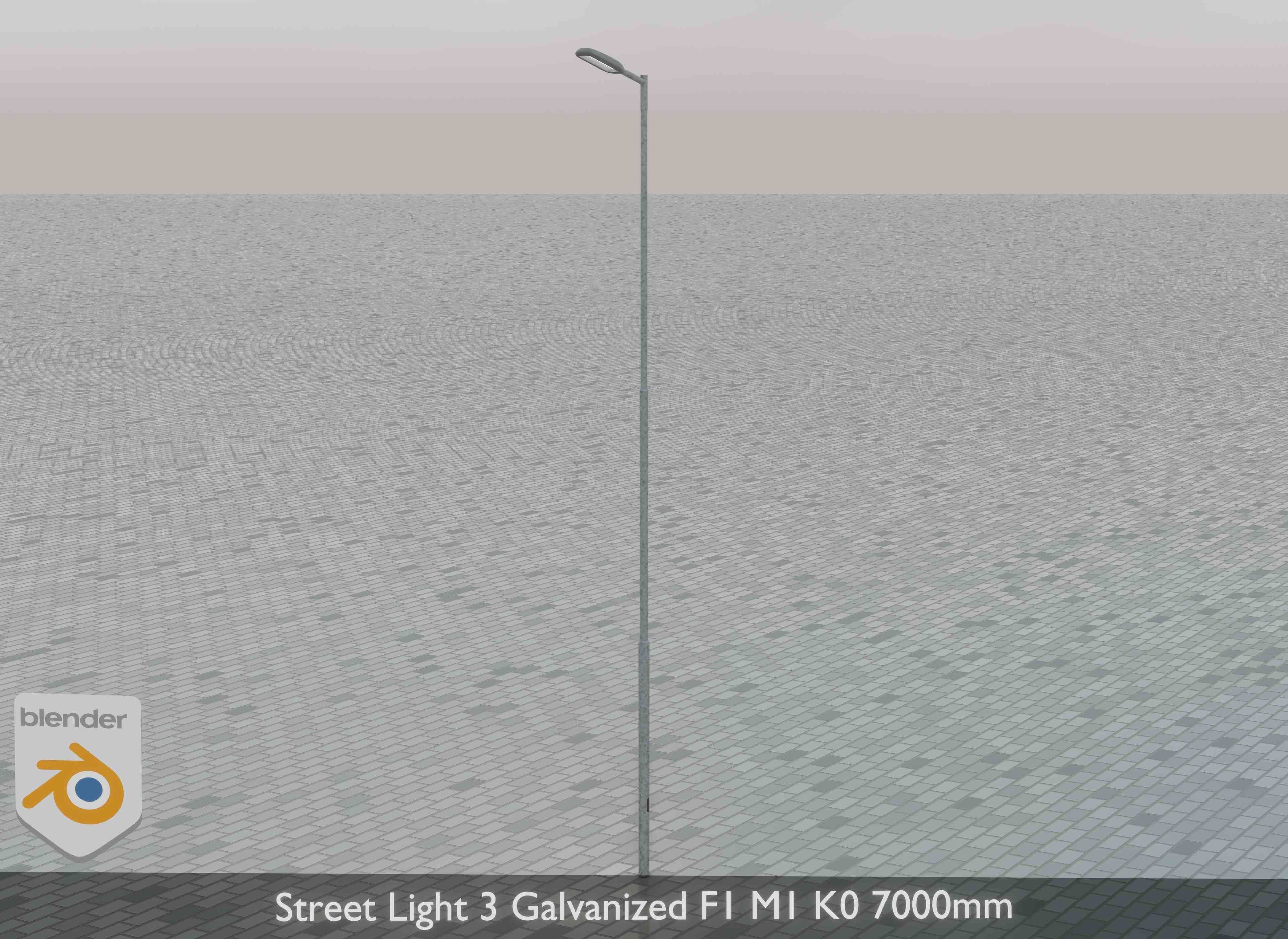 Street Light 3 Galvanized F1 M1 K0 7000 mm Low-poly 3D model_35