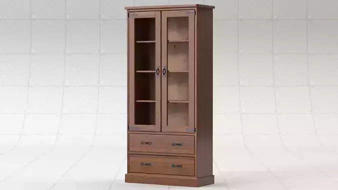 Ferris Display Cabinet Foundstone Shelves Drawers