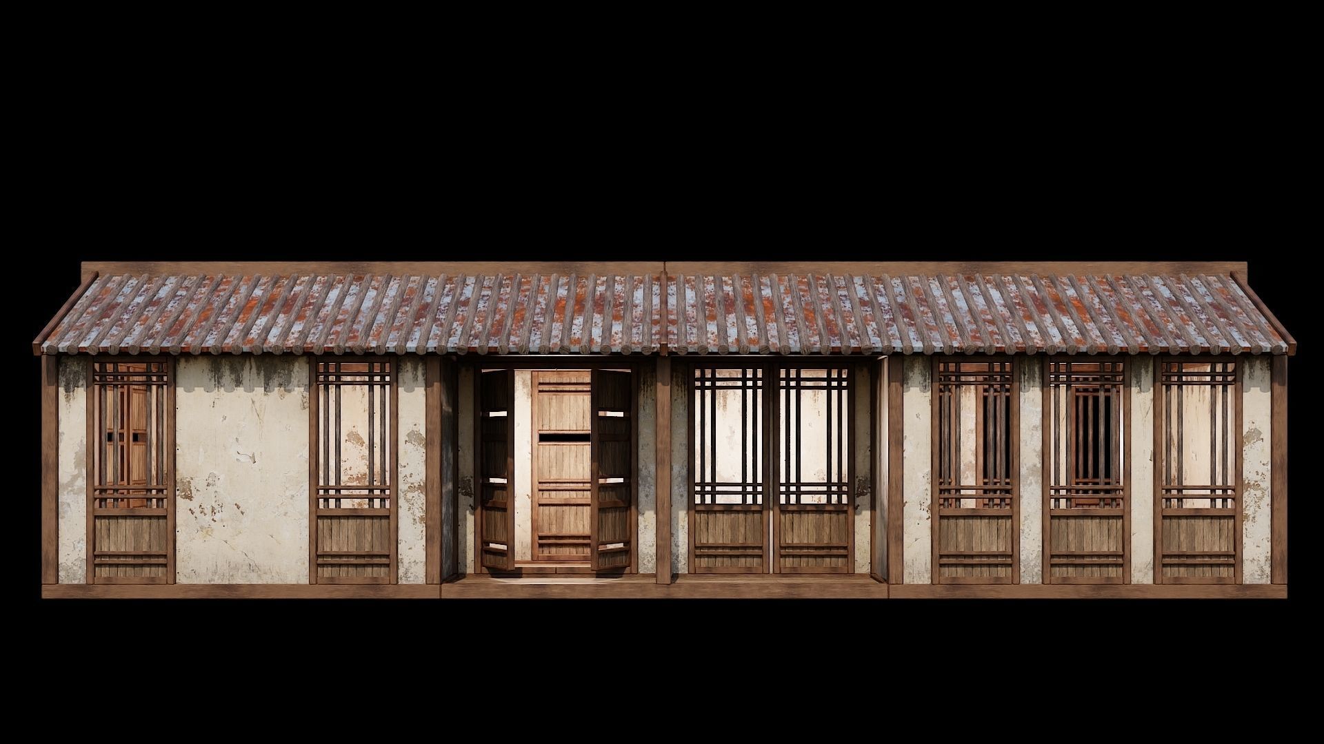 Medieval Houses Pack 96-97-98-99-100 - 4K Textures Game Ready Low-poly 3D model_41