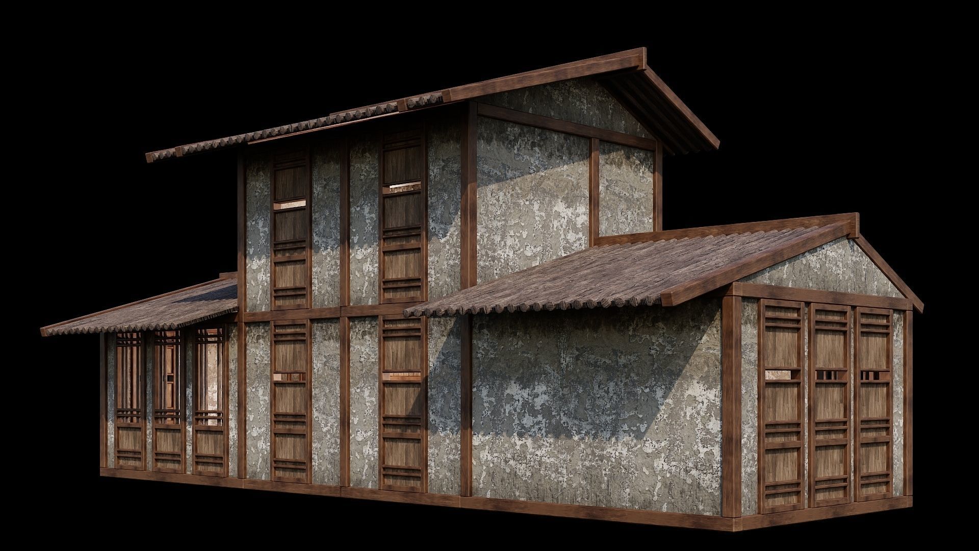 Medieval Houses Pack 96-97-98-99-100 - 4K Textures Game Ready Low-poly 3D model_11