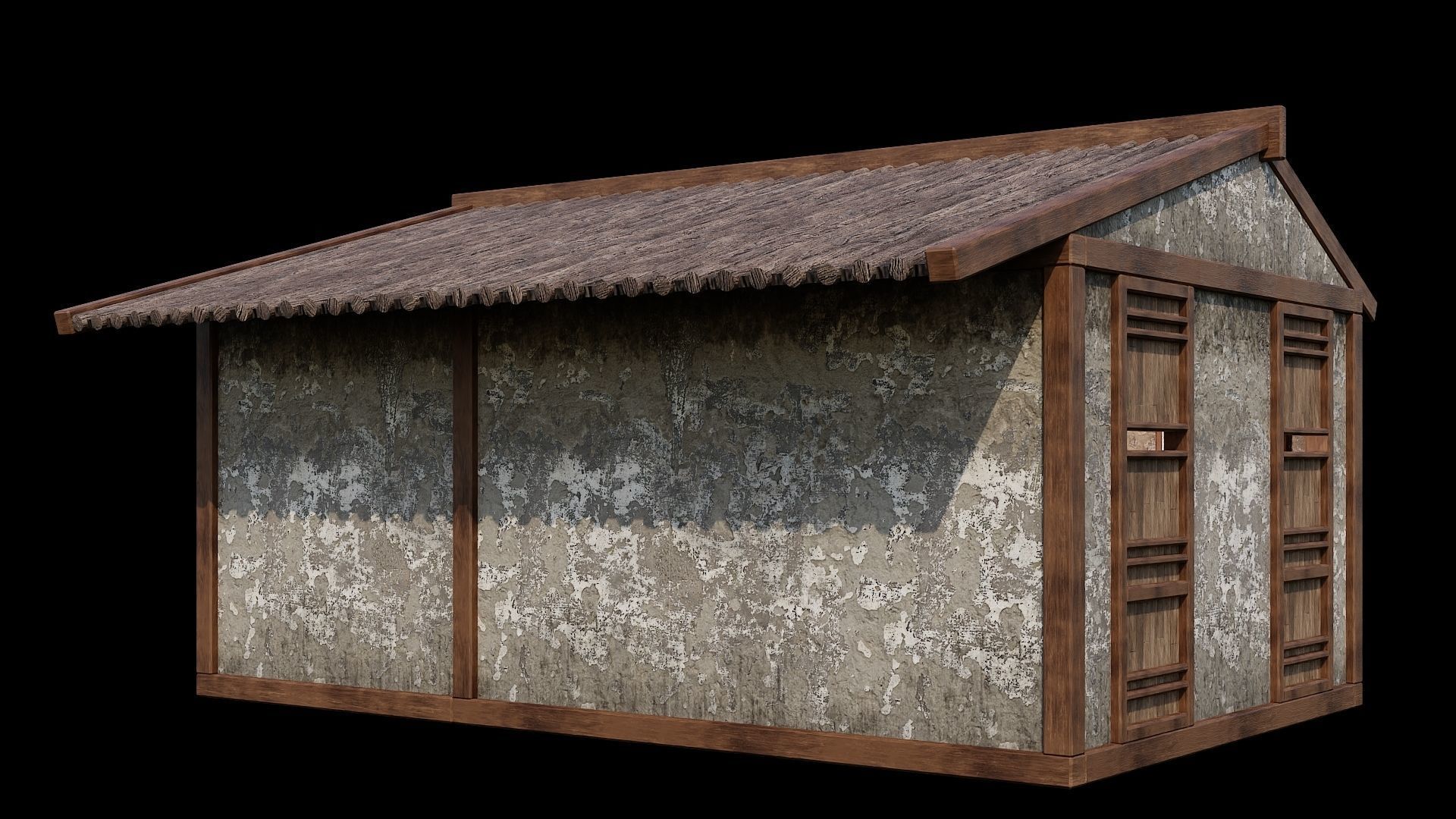 Medieval Houses Pack 96-97-98-99-100 - 4K Textures Game Ready Low-poly 3D model_29