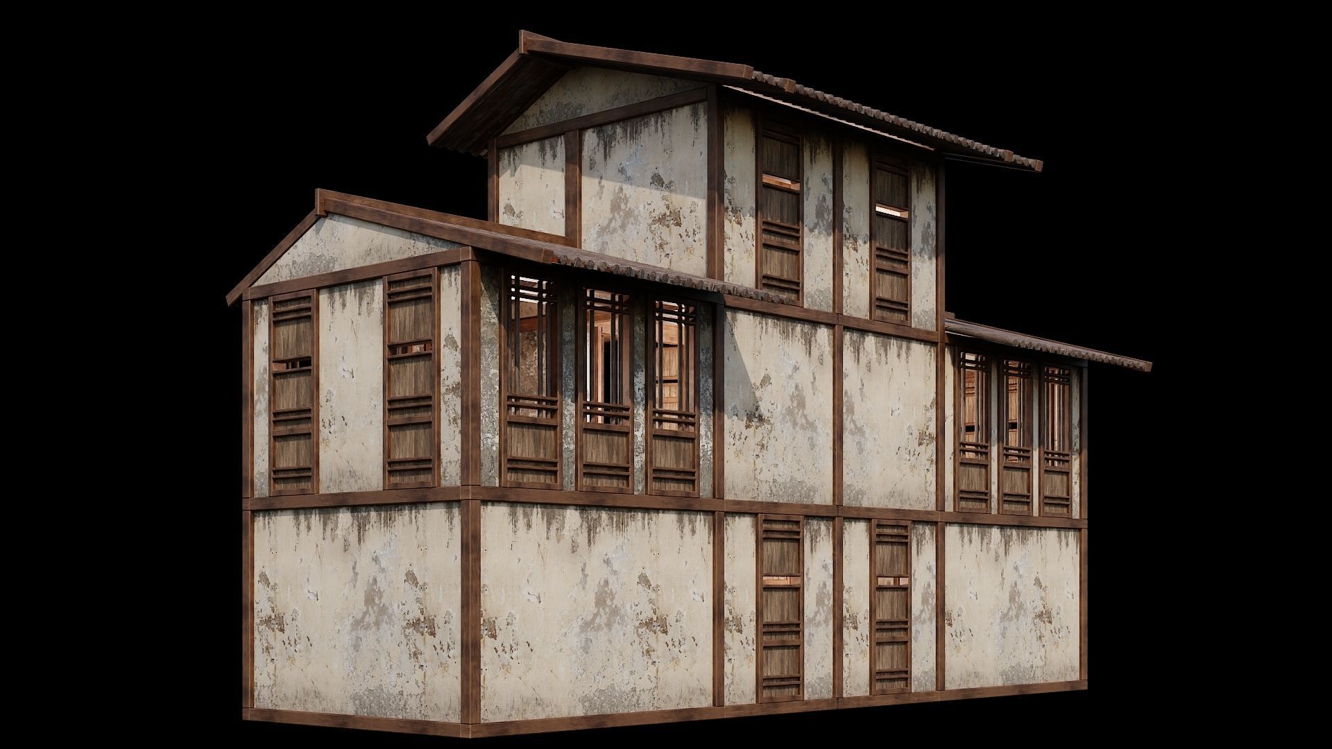 Medieval Houses Pack 96-97-98-99-100 - 4K Textures Game Ready Low-poly 3D model_21