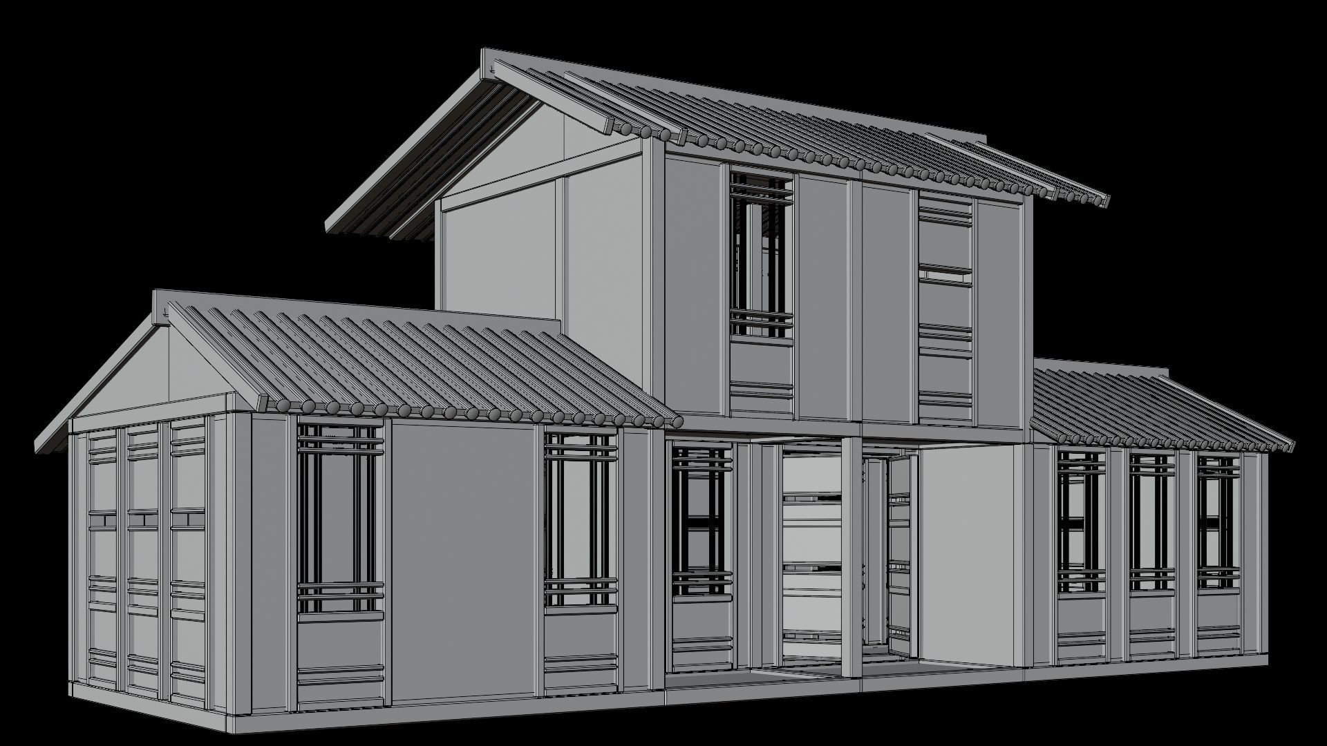 Medieval Houses Pack 96-97-98-99-100 - 4K Textures Game Ready Low-poly 3D model_18