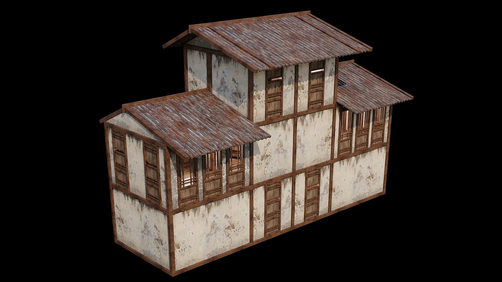 Medieval Houses Pack 96-97-98-99-100 - 4K Textures Game Ready Low-poly 3D model_25