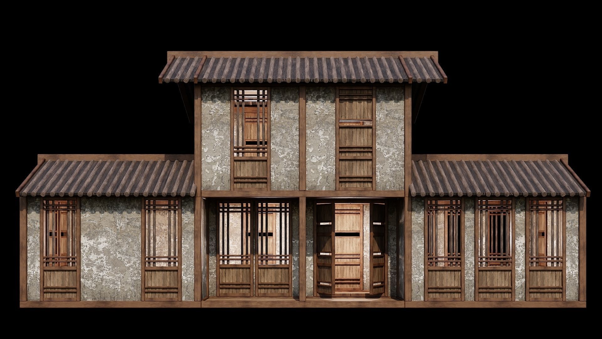 Medieval Houses Pack 96-97-98-99-100 - 4K Textures Game Ready Low-poly 3D model_14