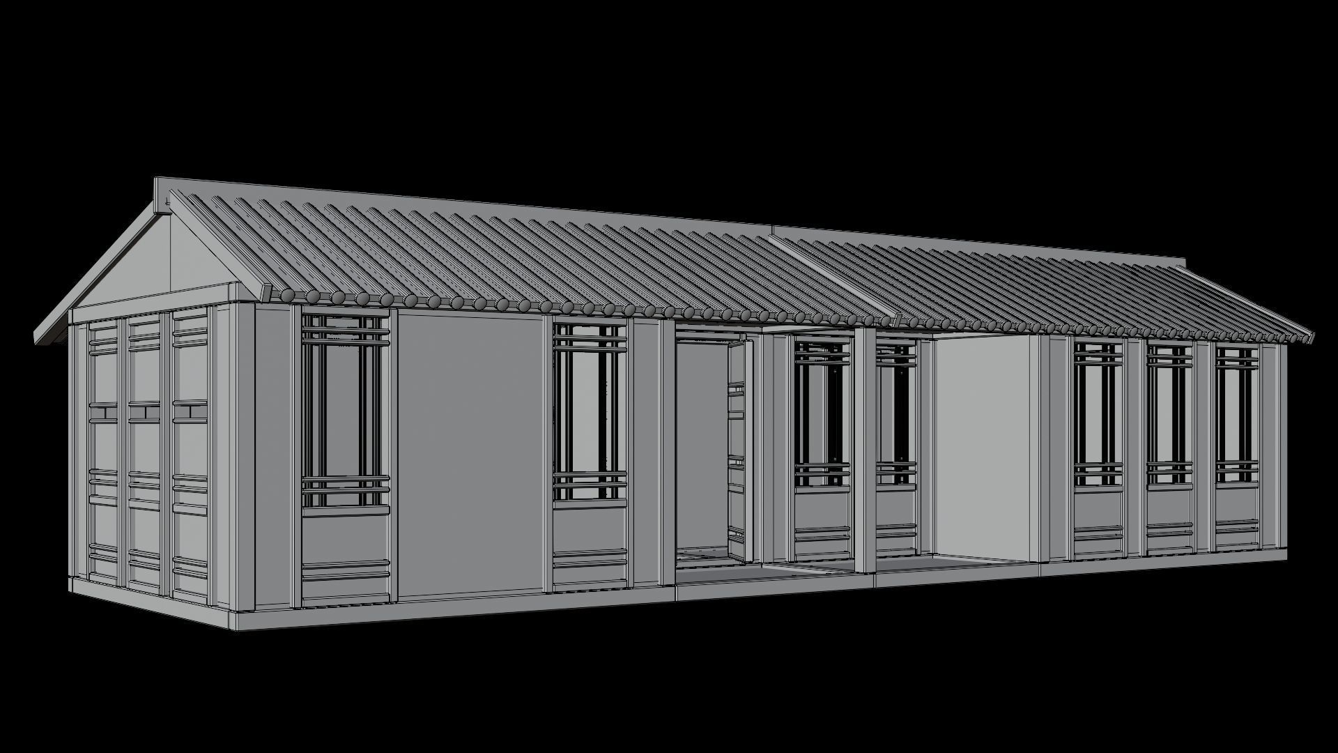 Medieval Houses Pack 96-97-98-99-100 - 4K Textures Game Ready Low-poly 3D model_45