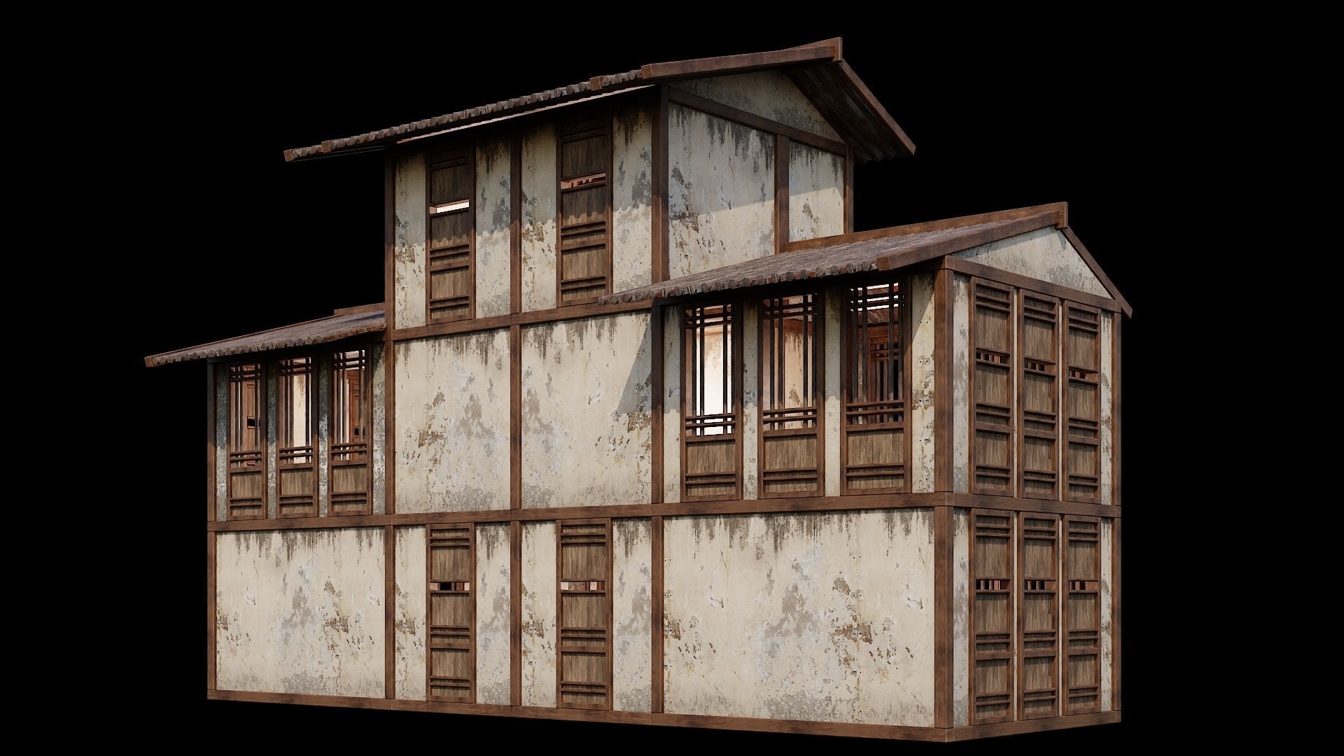 Medieval Houses Pack 96-97-98-99-100 - 4K Textures Game Ready Low-poly 3D model_20