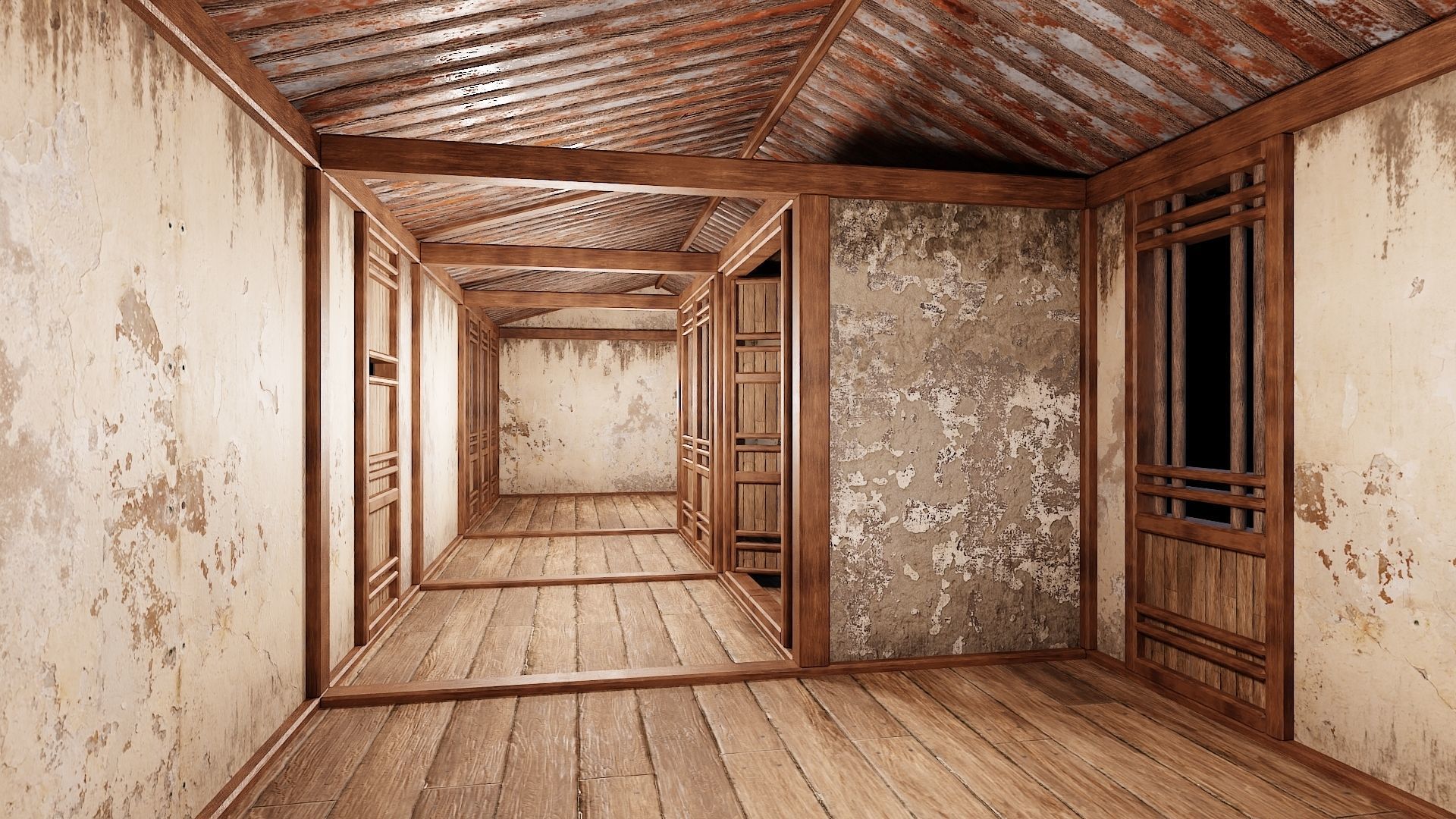 Medieval Houses Pack 96-97-98-99-100 - 4K Textures Game Ready Low-poly 3D model_44