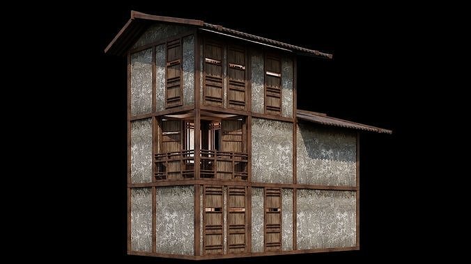 Medieval Houses Pack 96-97-98-99-100 - 4K Textures Game Ready Low-poly 3D model 4