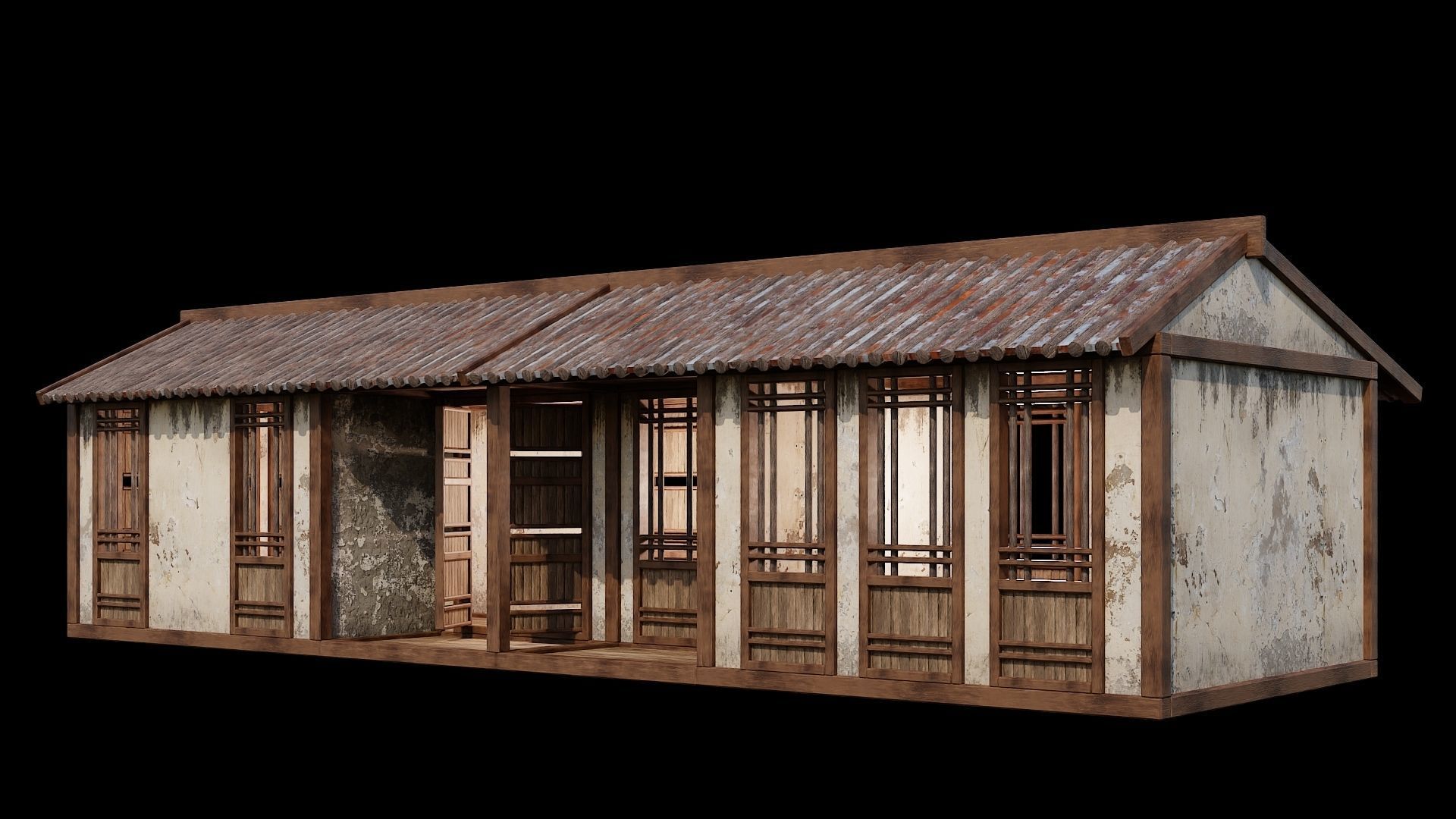 Medieval Houses Pack 96-97-98-99-100 - 4K Textures Game Ready Low-poly 3D model_40