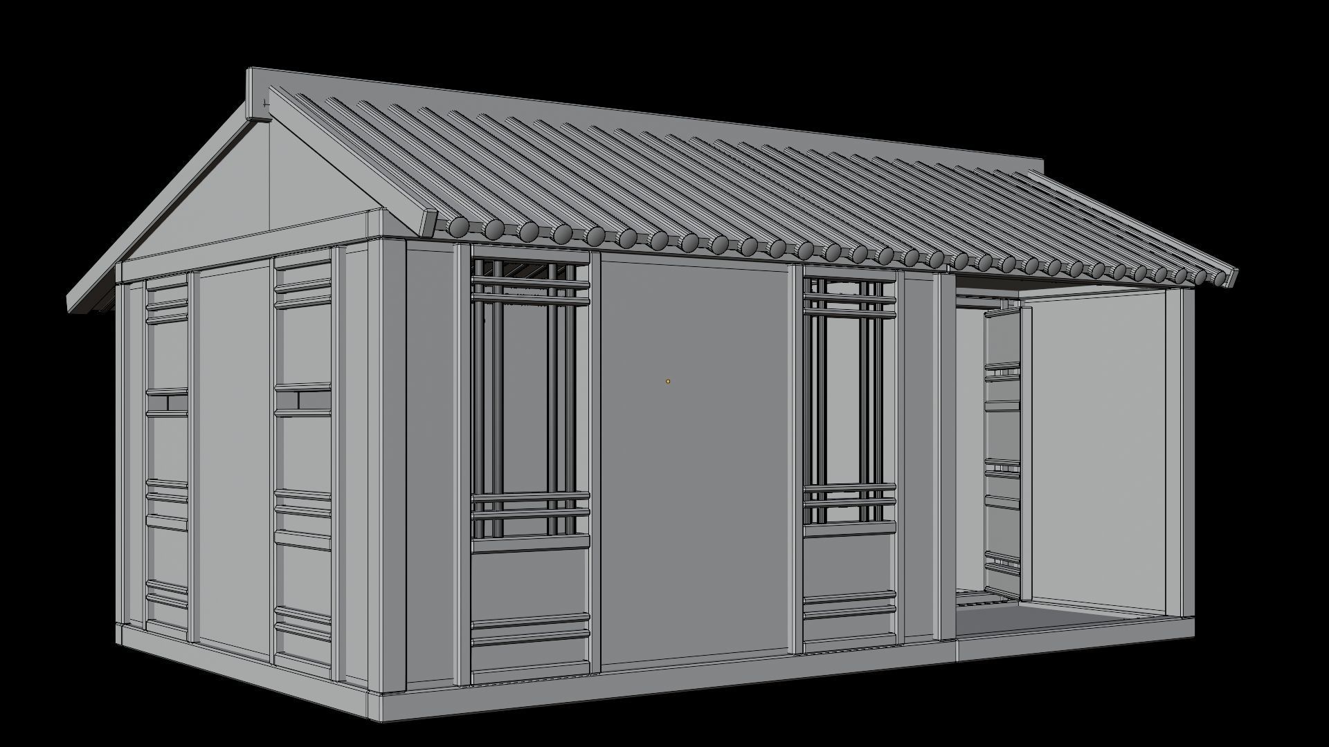 Medieval Houses Pack 96-97-98-99-100 - 4K Textures Game Ready Low-poly 3D model_36