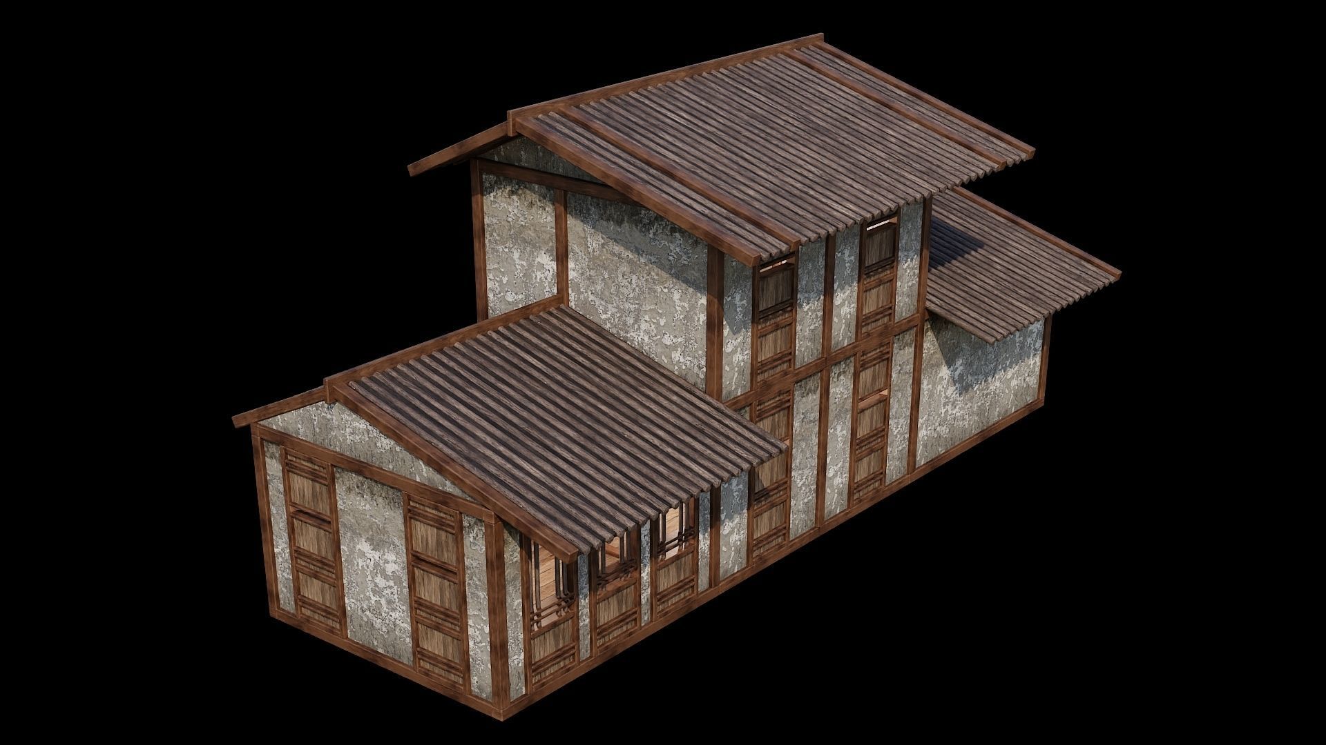 Medieval Houses Pack 96-97-98-99-100 - 4K Textures Game Ready Low-poly 3D model_16