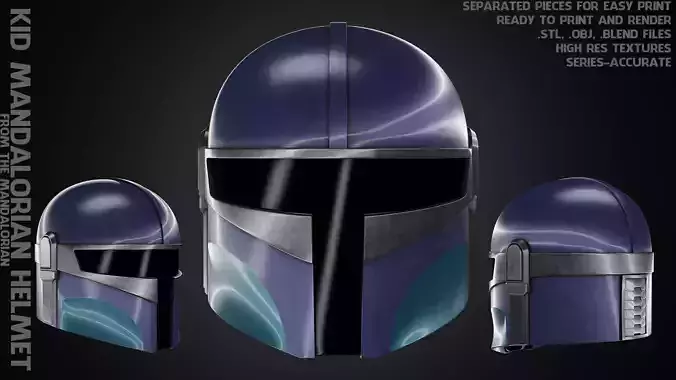 The Mandalorian Kid Mandalorian Helmet for Cosplay 3D print model