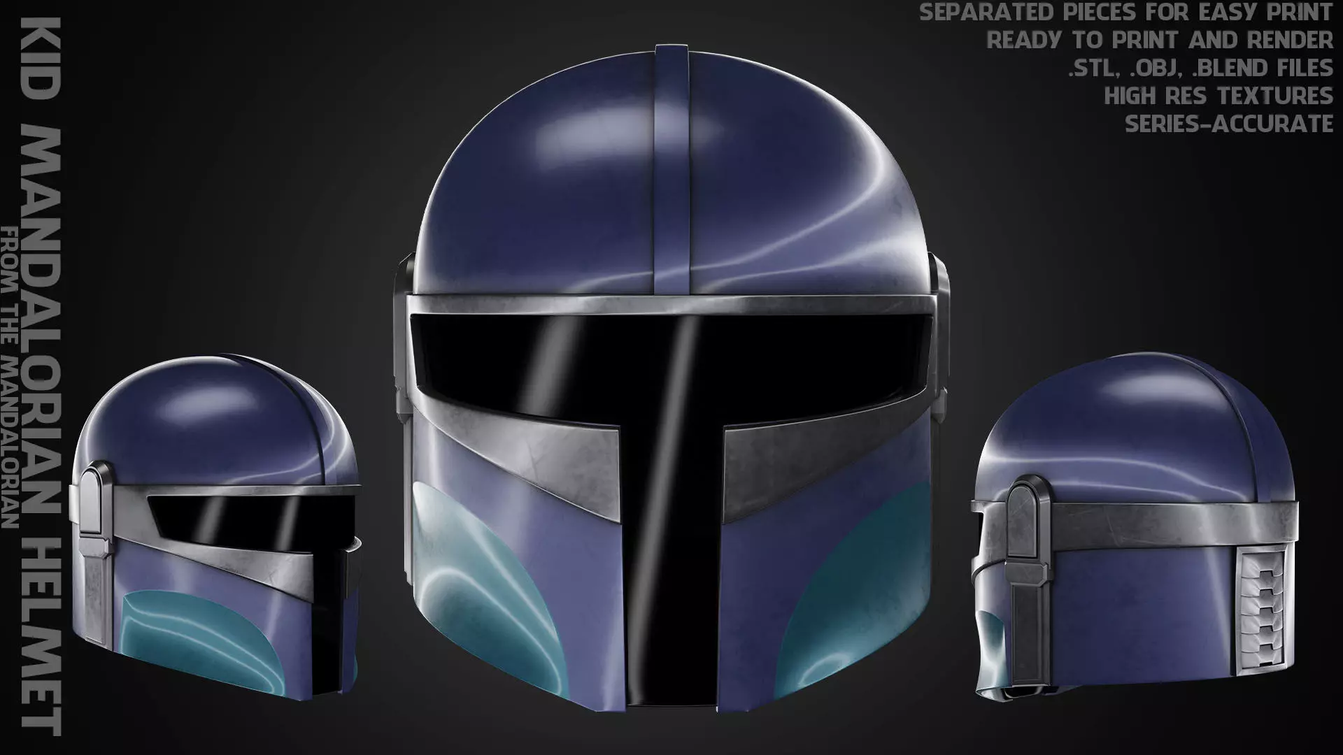 The Mandalorian Kid Mandalorian Helmet for Cosplay 3D print model_0