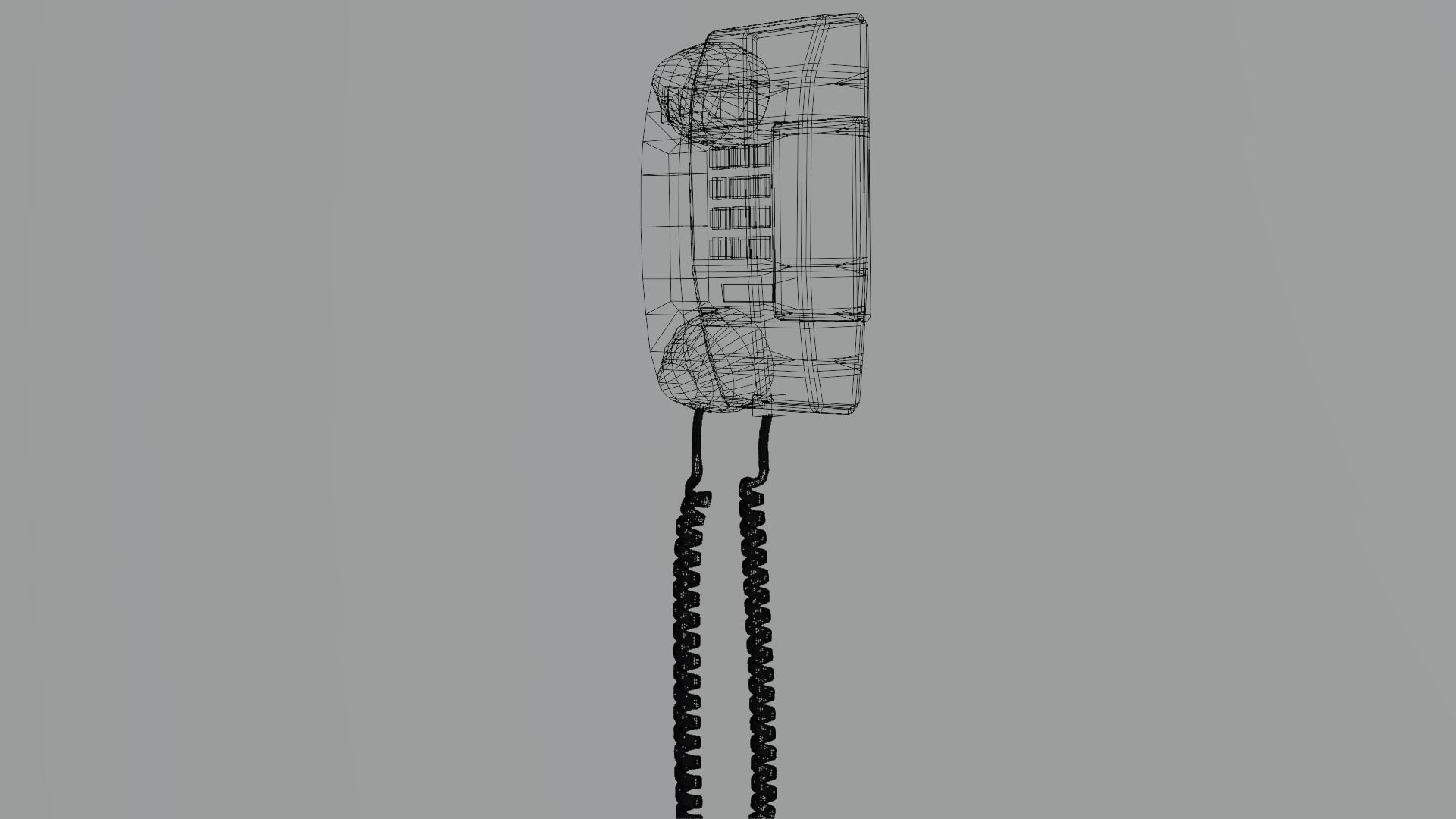 Telephone on wall 3D model_5