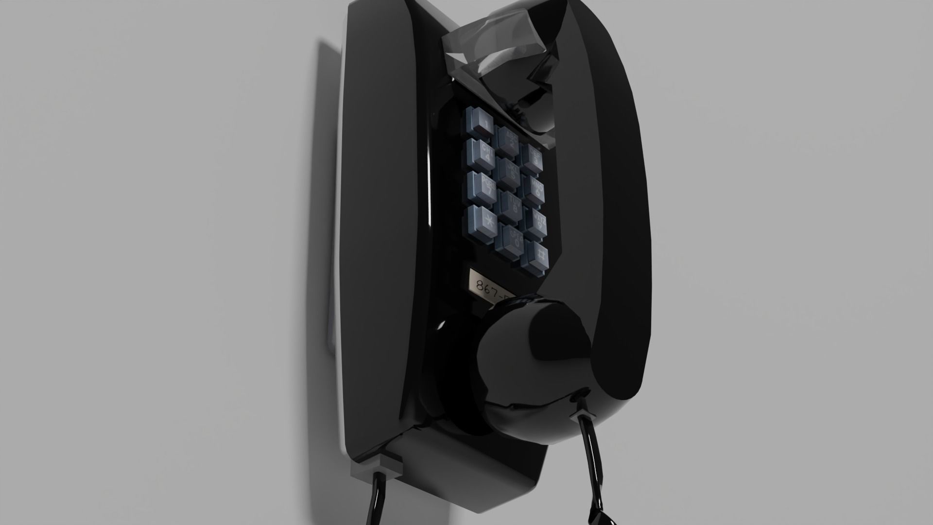 Telephone on wall 3D model_3