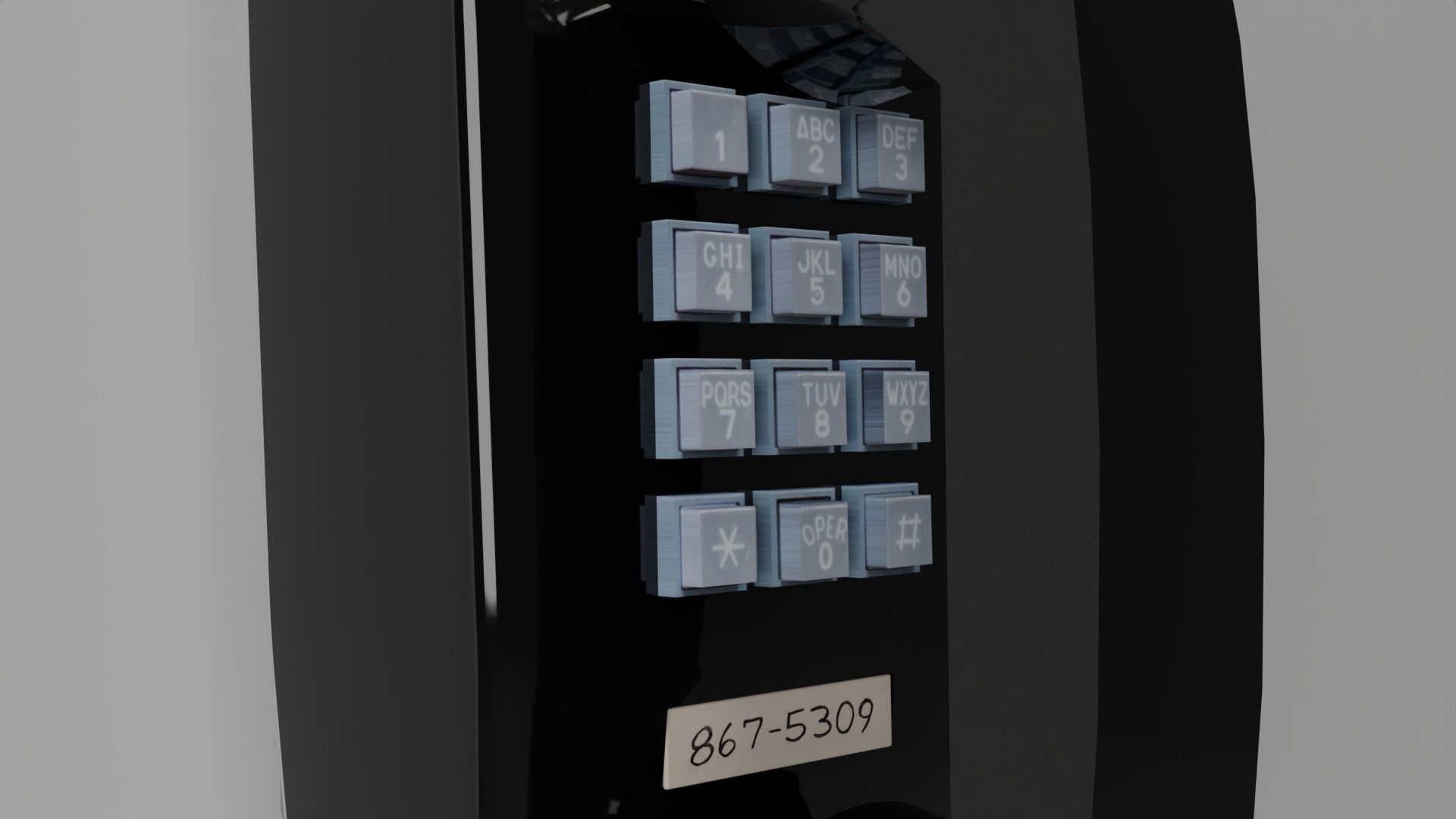 Telephone on wall 3D model_4